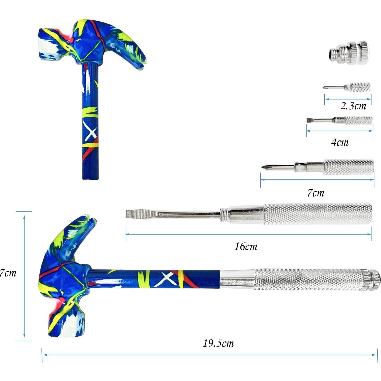 Martillo y destornillador multifuncional LASUND 6 en 1 - Herramienta de mano para camping