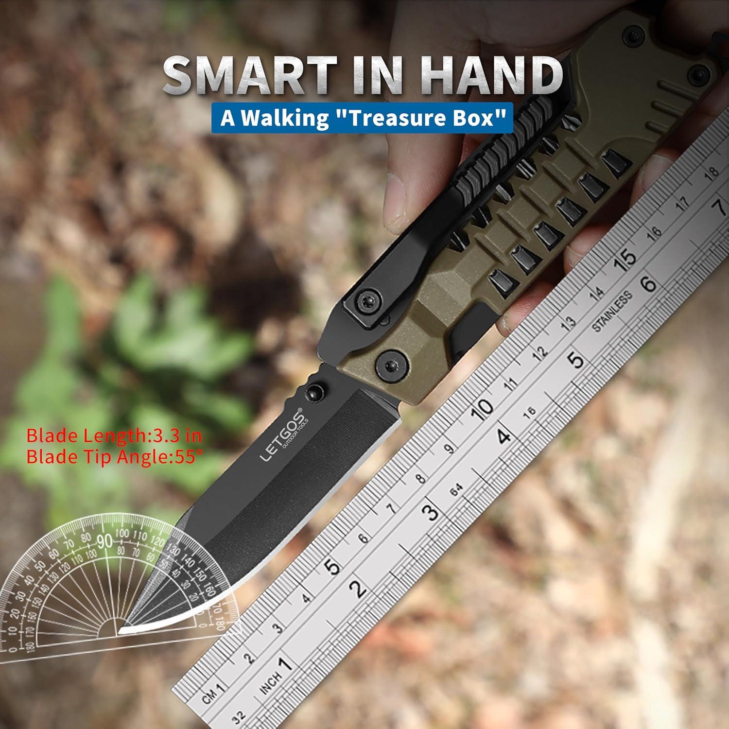 Cuchillo Multi Herramienta 22 en 1 LETGOS Gris Desierto