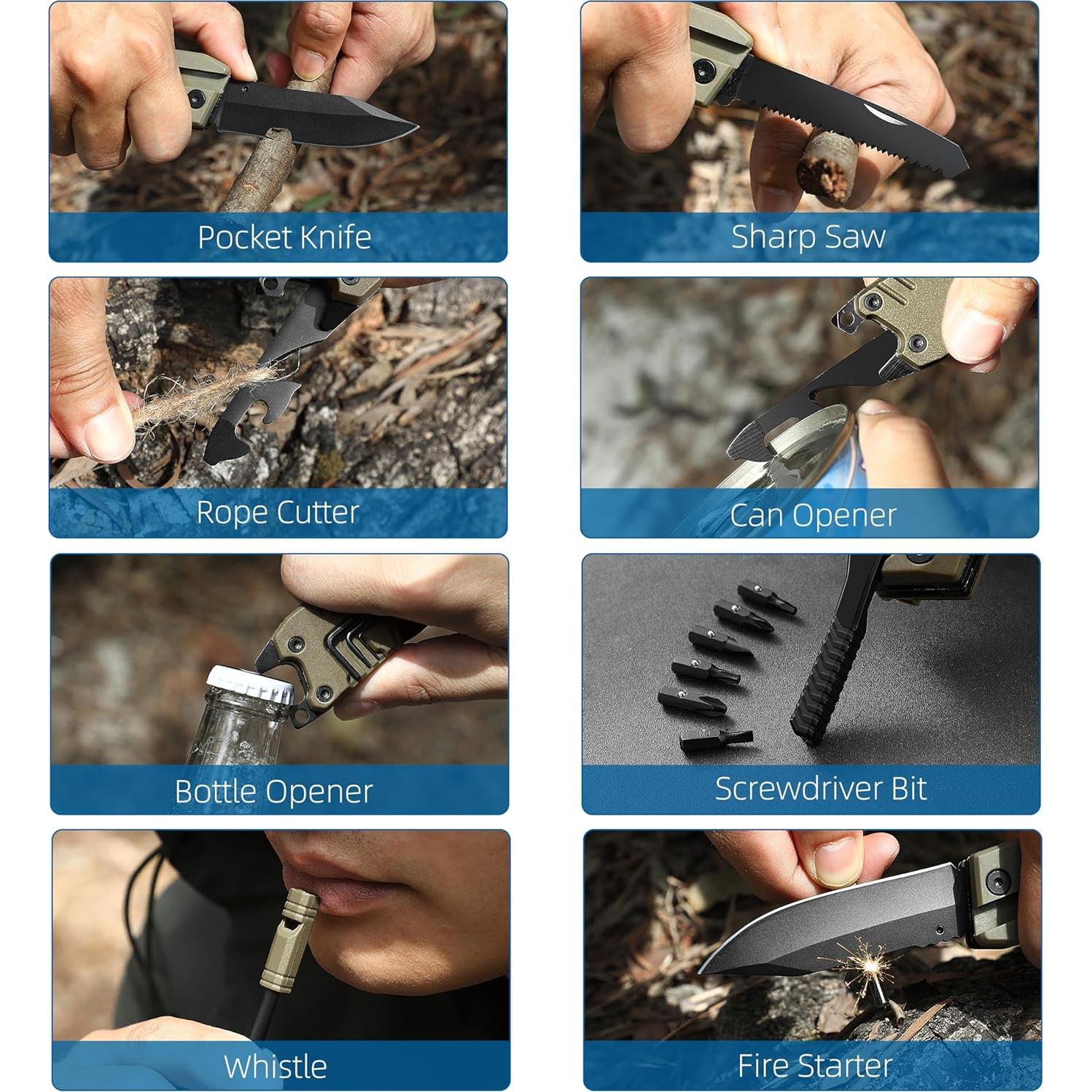 Cuchillo Multi Herramienta 22 en 1 LETGOS Gris Desierto