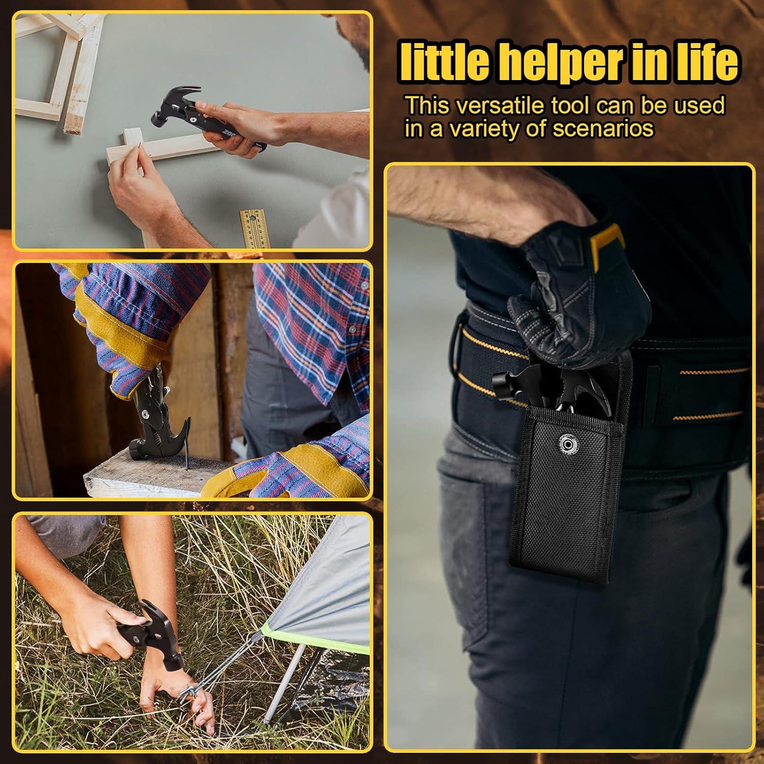 ZOOI Martillo Multiherramienta 12 en 1 para Hombres - Negro