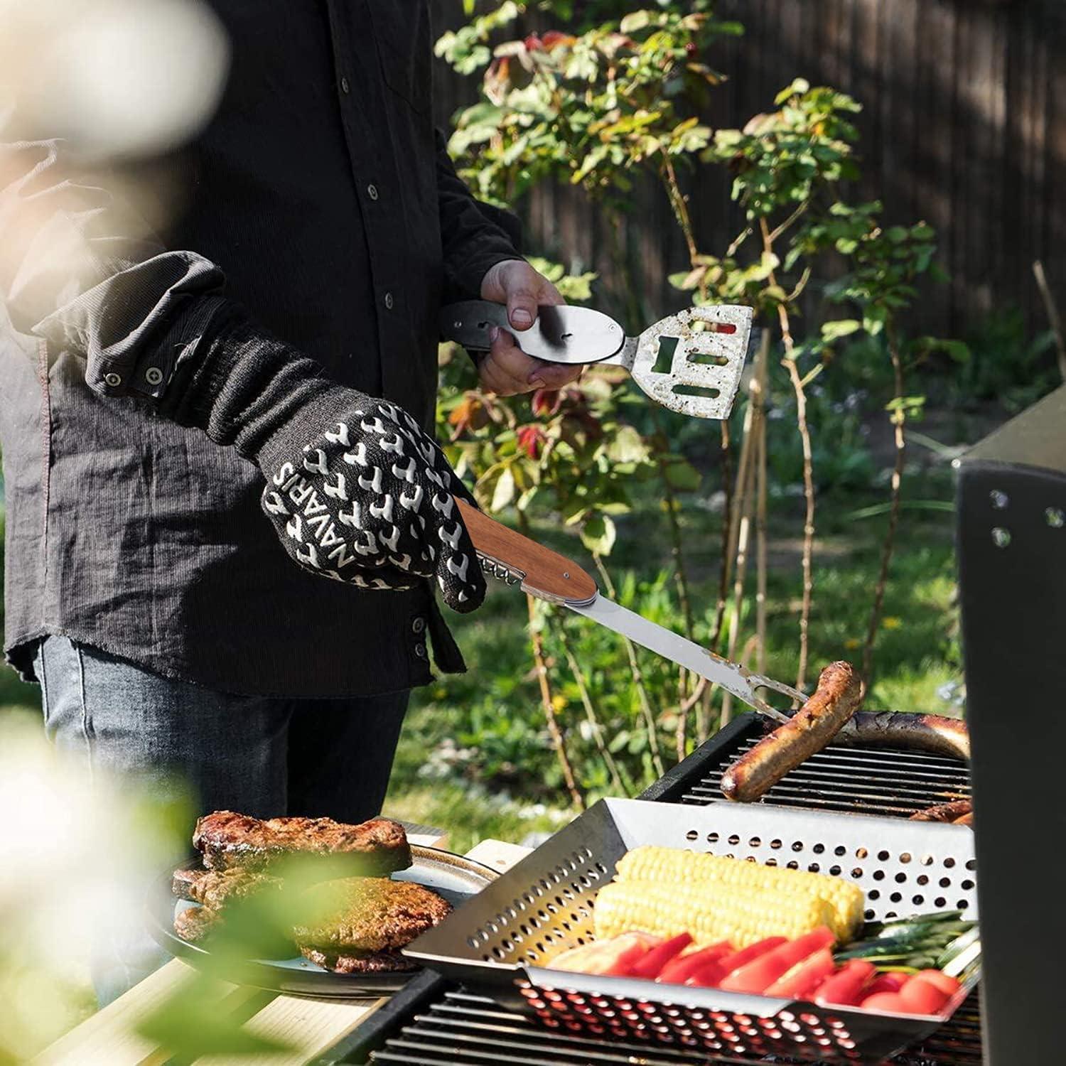 Herramienta Multi BBQ 5 en 1 Esie Houzie Plegable Acero Inoxidable