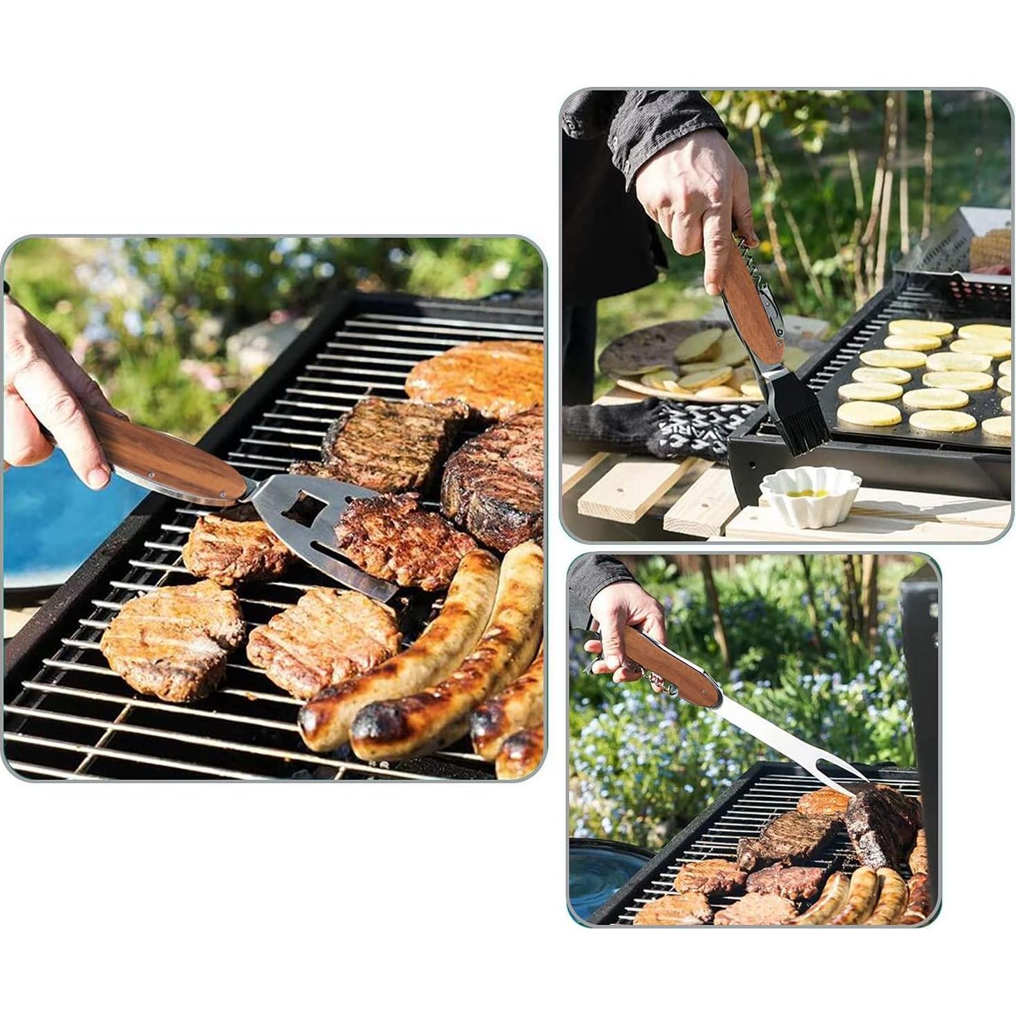 Herramienta Multi BBQ 5 en 1 Esie Houzie Plegable Acero Inoxidable