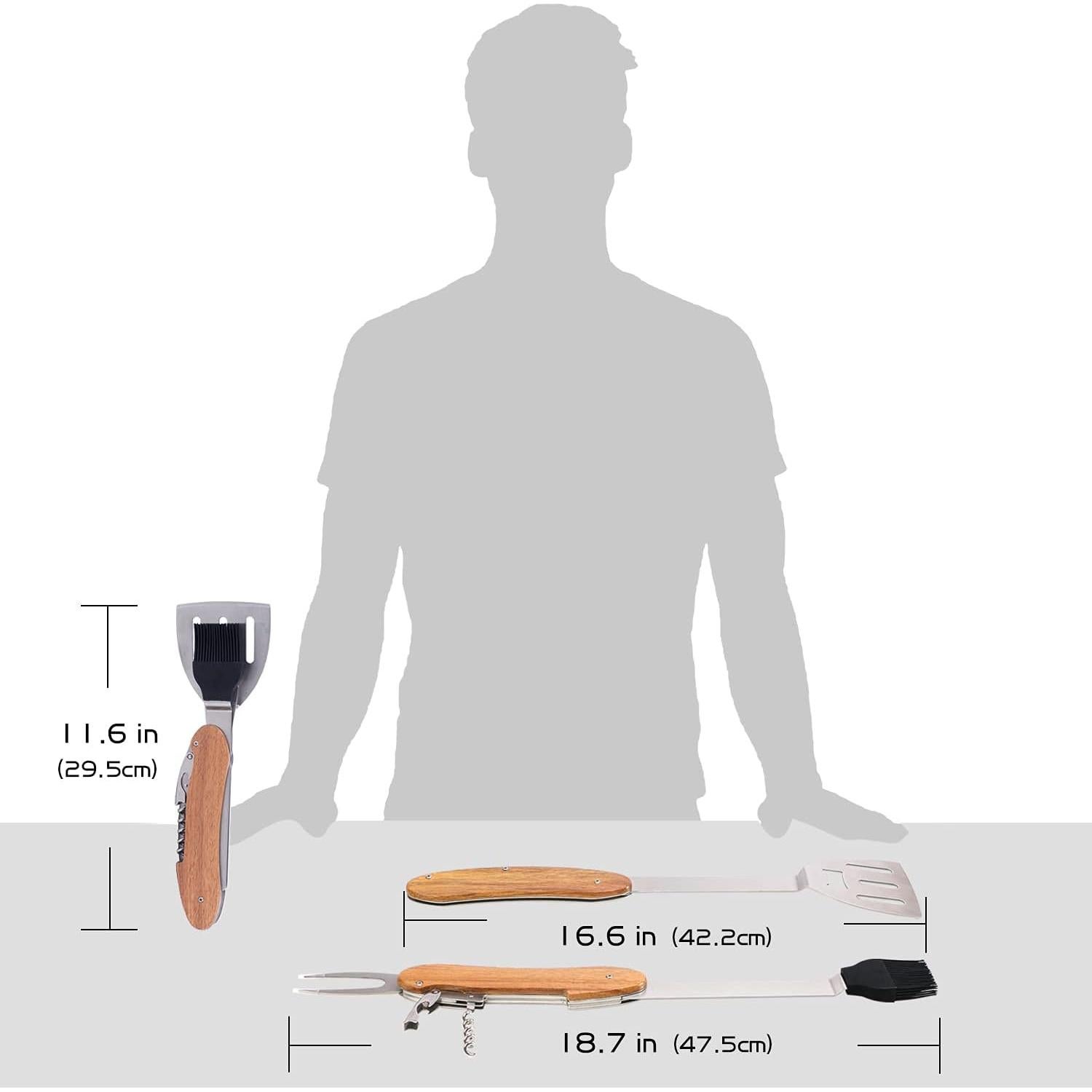 Herramienta Multi BBQ 5 en 1 Esie Houzie Plegable Acero Inoxidable