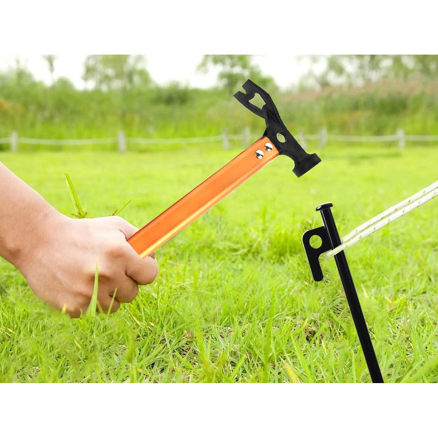 Martillo de Camping RIY 32 cm Aluminio y Acero al Carbono Naranja