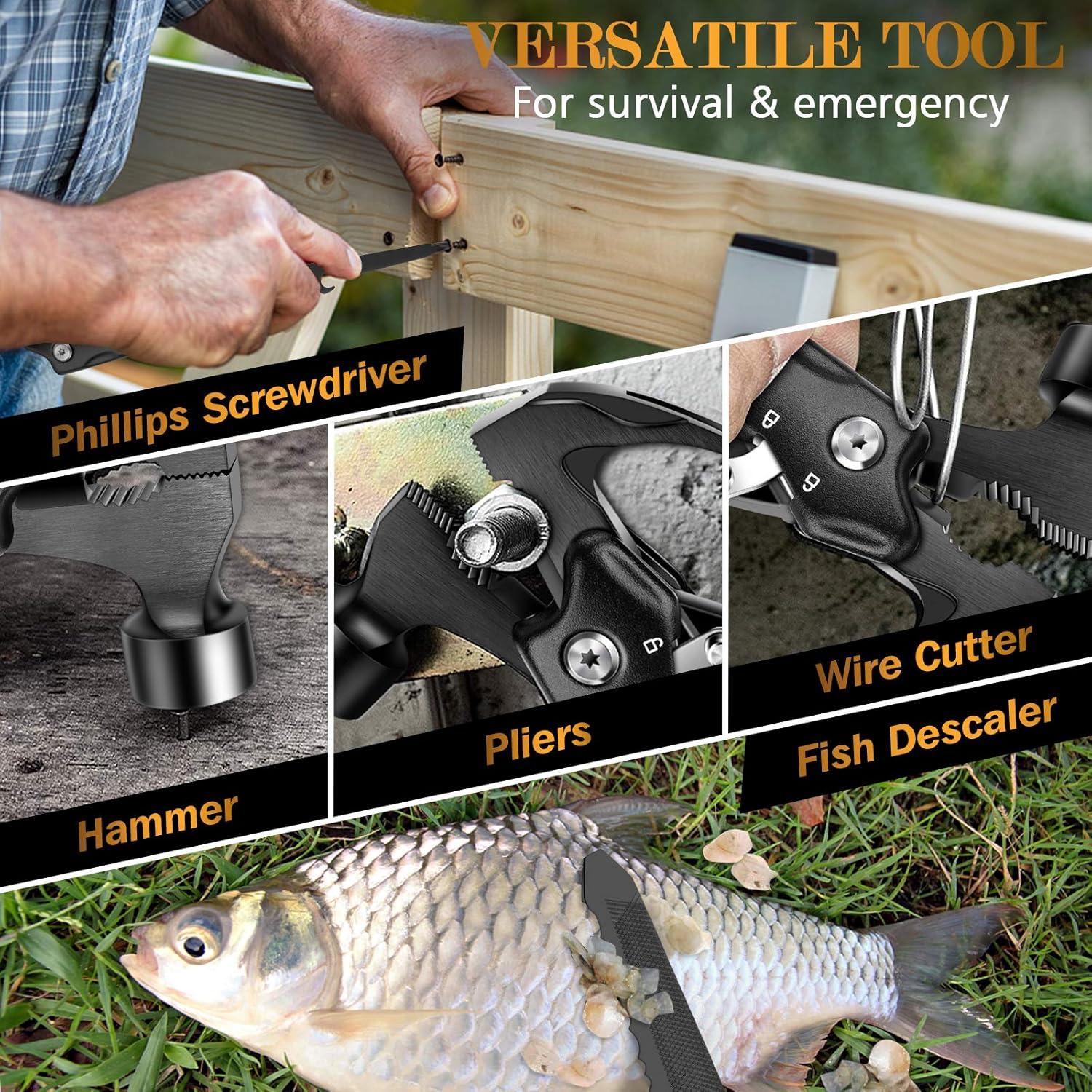 Multiherramienta Compacta Tsryrlr 12 en 1 con Martillo y Cuchillo