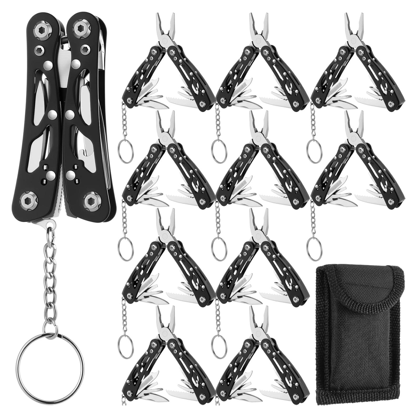 10 Sets Multiherramienta Compacta Lasnten Acero Inoxidable Negro