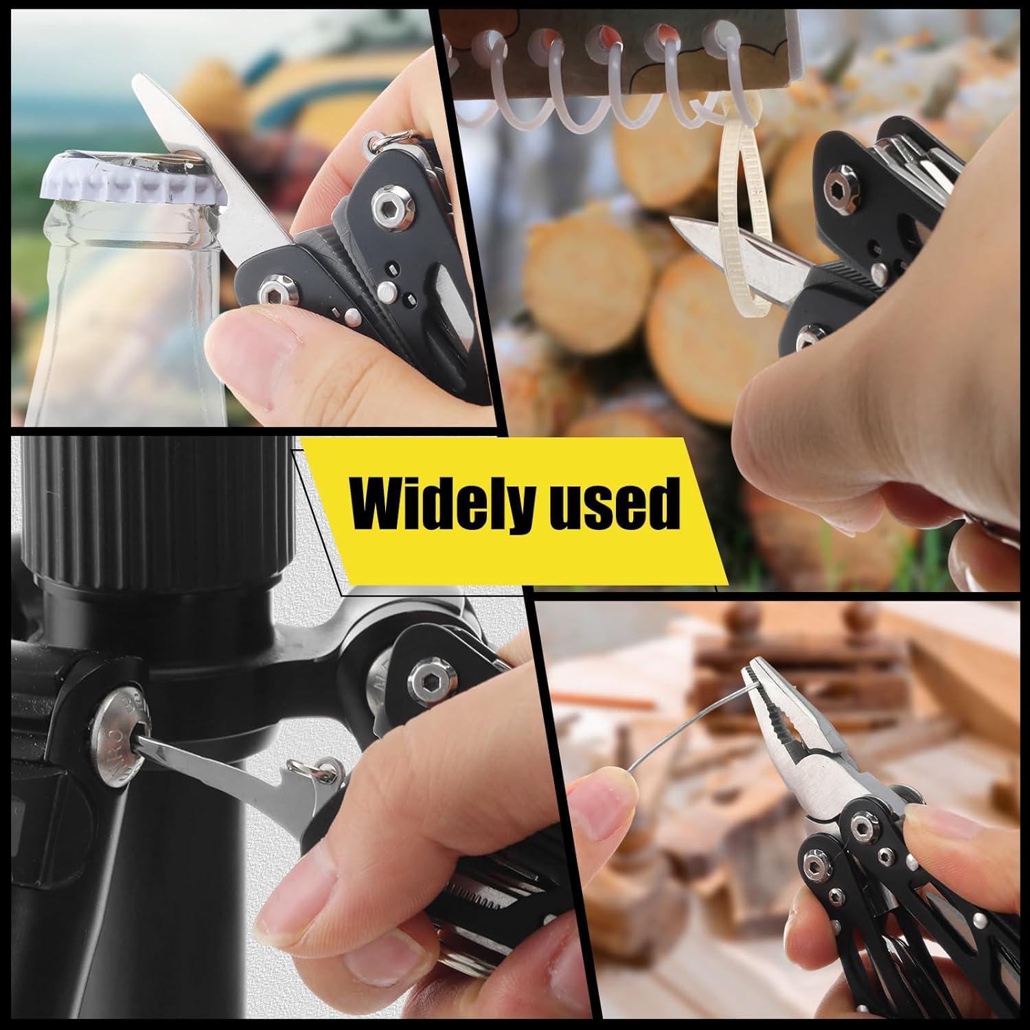 10 Sets Multiherramienta Compacta Lasnten Acero Inoxidable Negro