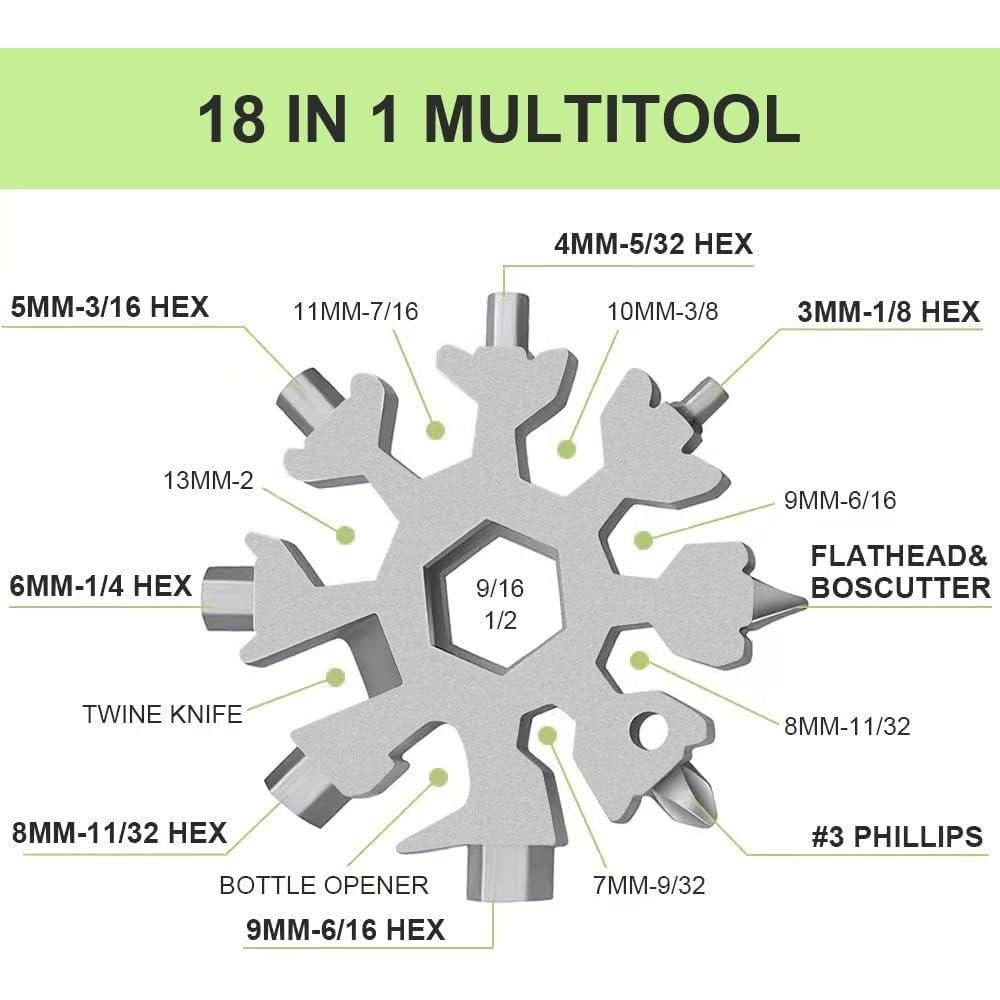 Herramienta Multiusos 18 en 1 FODARSAI Copo de Nieve