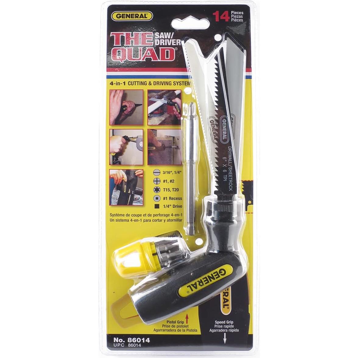 Destornillador y Sierra Multiusos 14 Piezas General Tools 86014