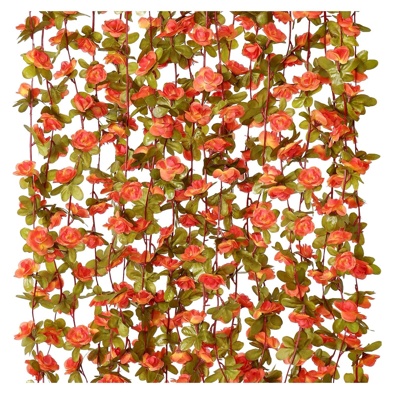 Guirnalda de Flores Artificiales KHOYIME 9 Piezas Naranja