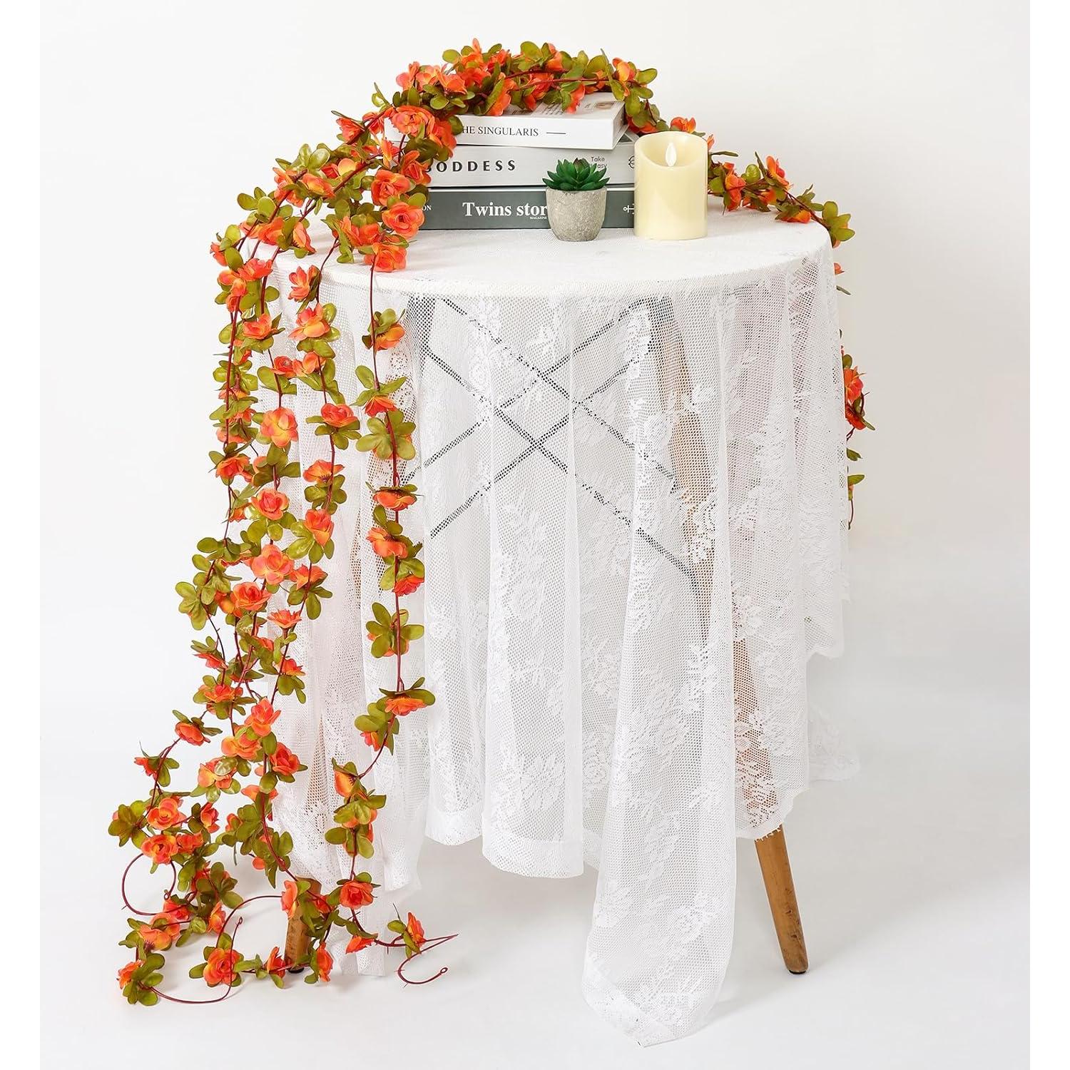 Guirnalda de Flores Artificiales KHOYIME 9 Piezas Naranja