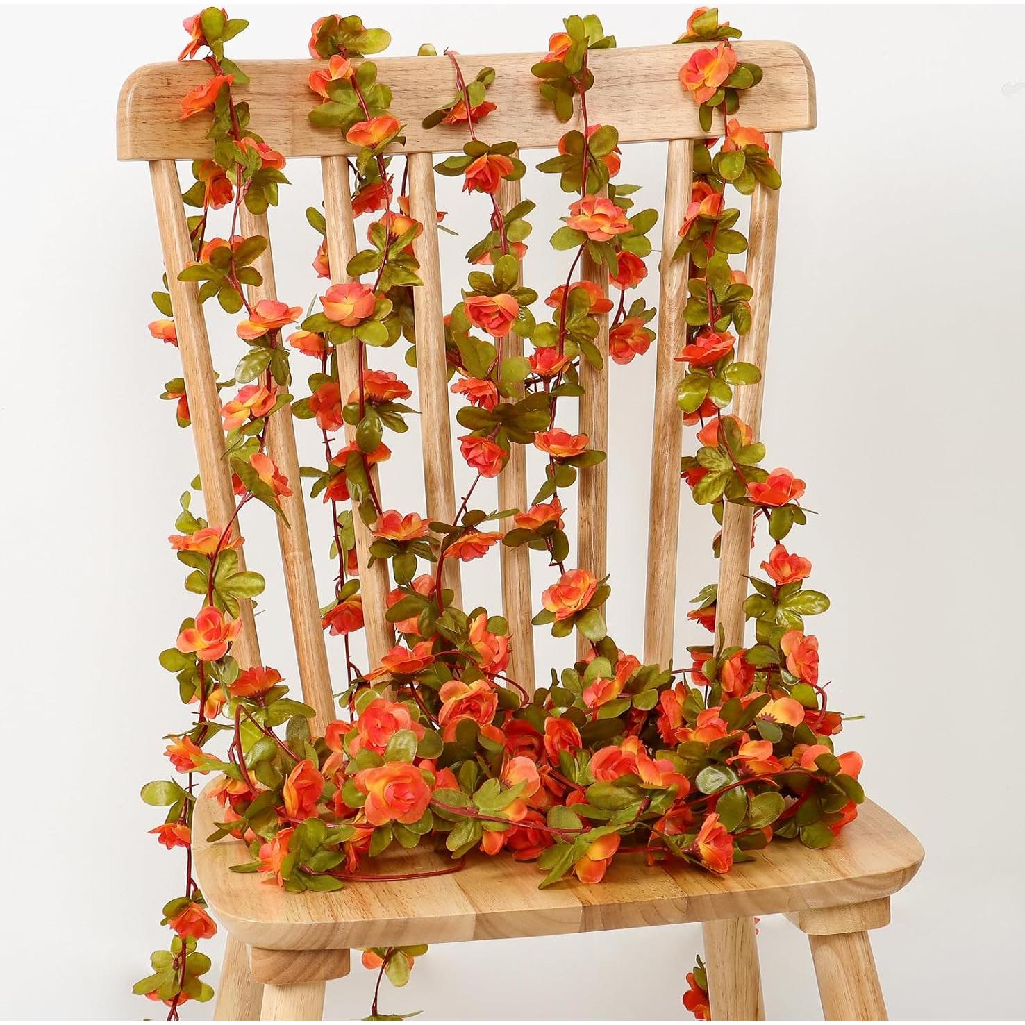 Guirnalda de Flores Artificiales KHOYIME 9 Piezas Naranja