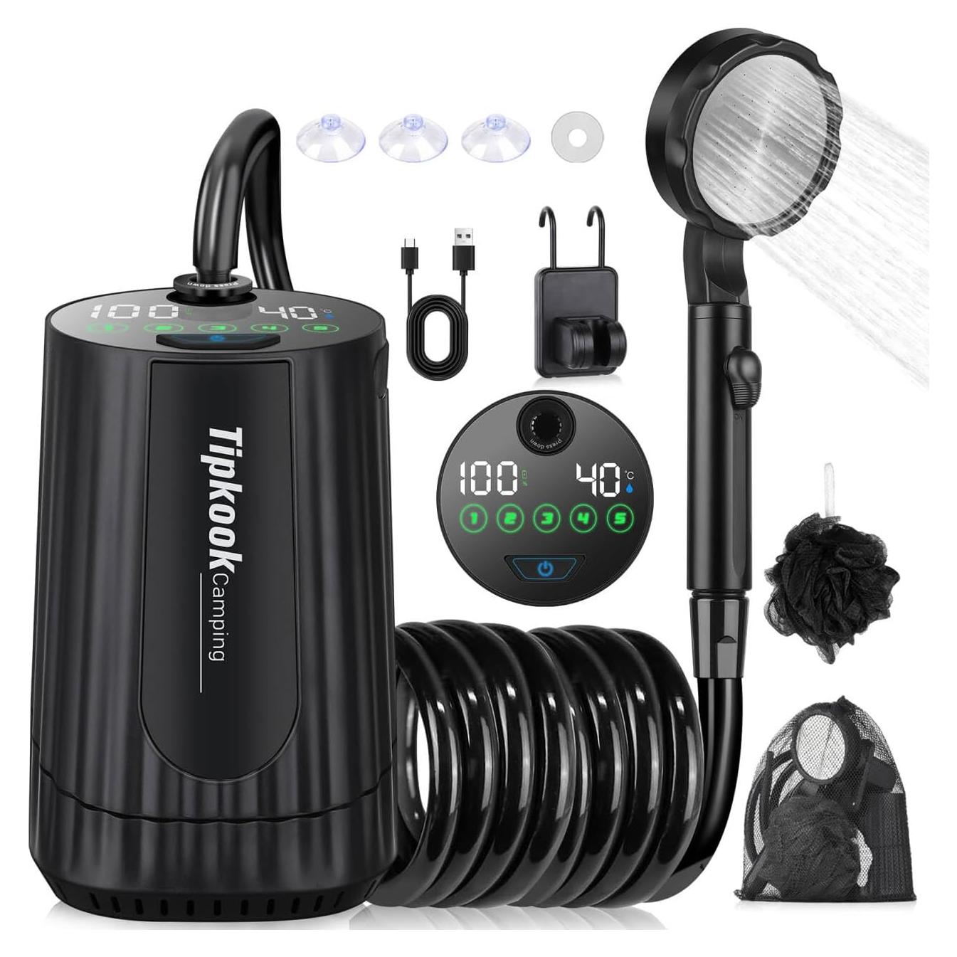 Ducha portátil recargable 10000mAh IPX8 - Bomba de camping