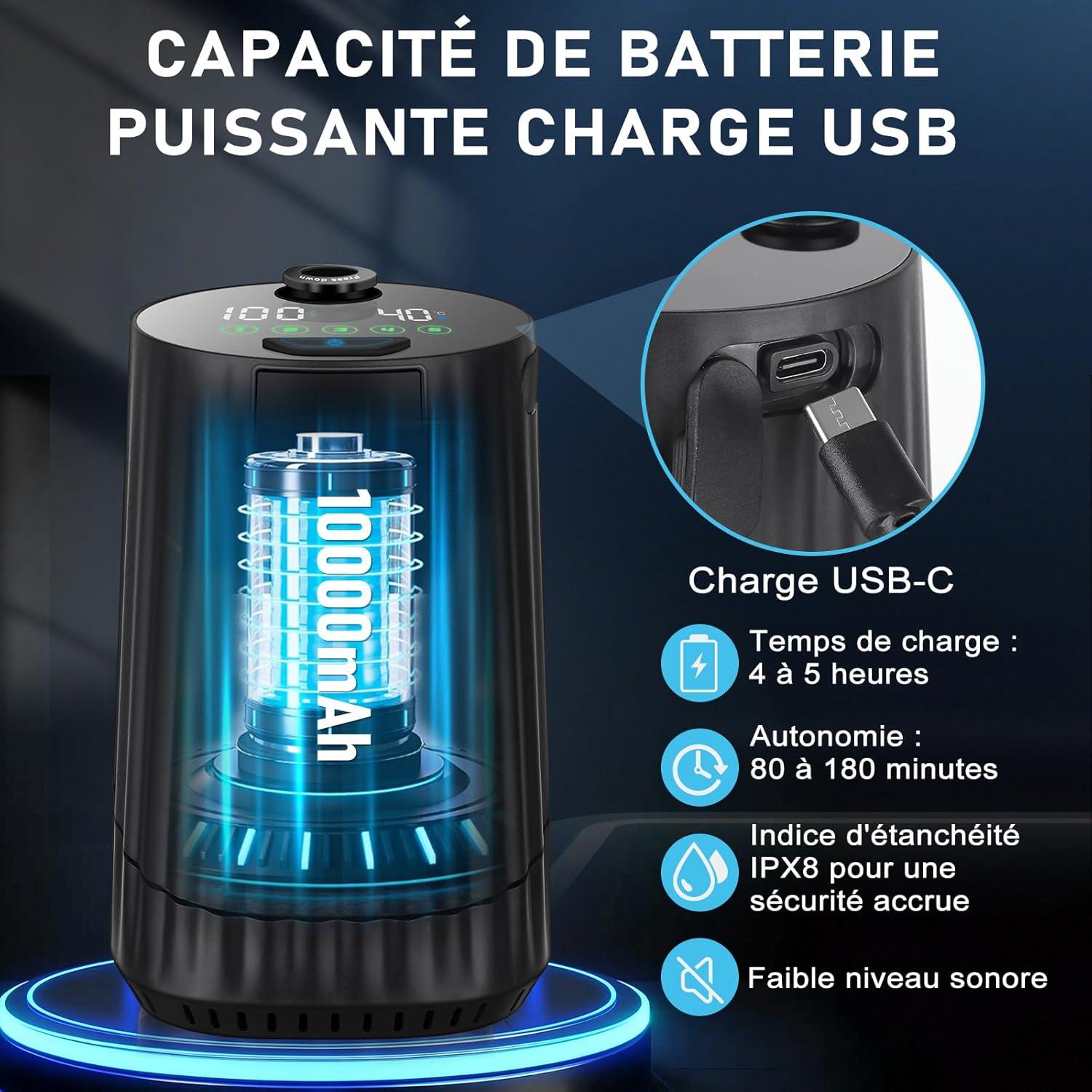 Ducha portátil recargable 10000mAh IPX8 - Bomba de camping