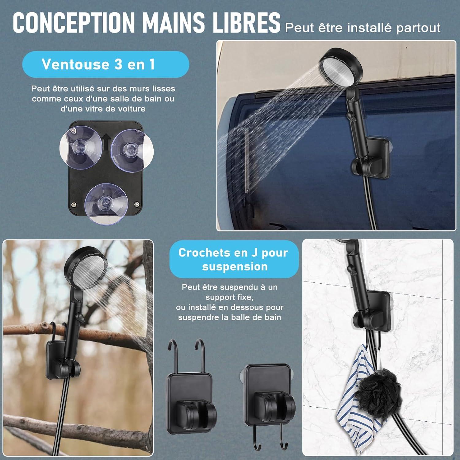 Ducha portátil recargable 10000mAh IPX8 - Bomba de camping