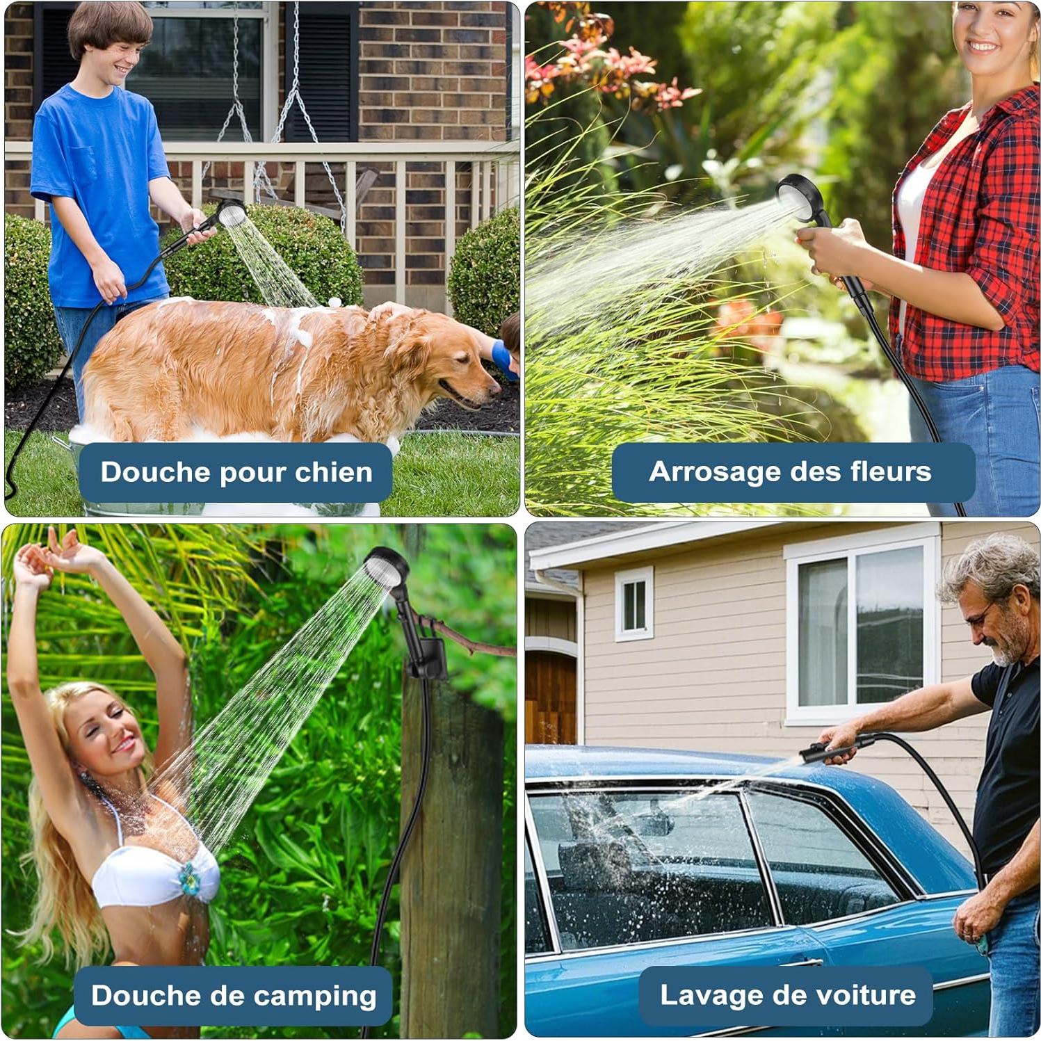 Ducha portátil recargable 10000mAh IPX8 - Bomba de camping