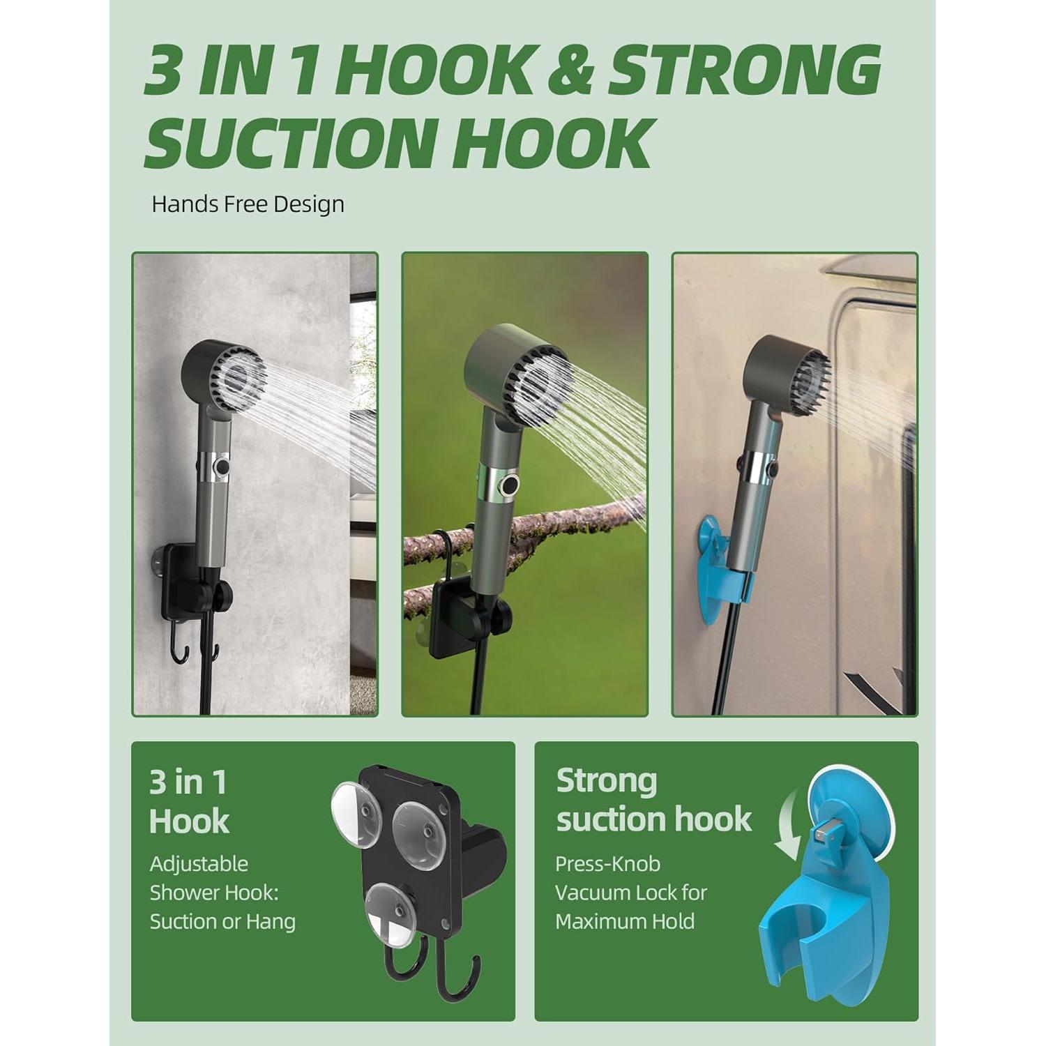 Ducha Portátil INSSISAIN HJS-1628 6000mAh IPX8 4 Modos