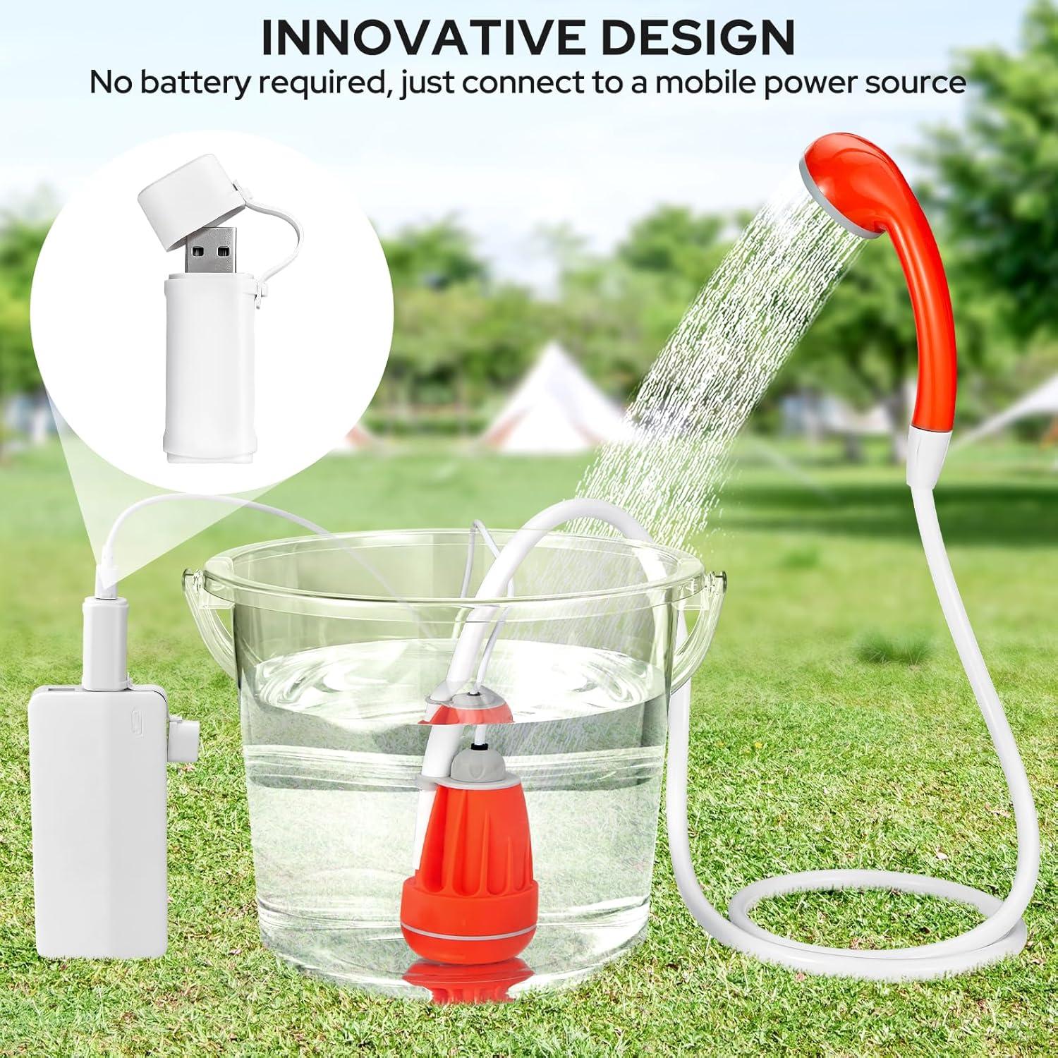 Ducha Portátil KEDSUM 4400mAh con Luz LED y USB C