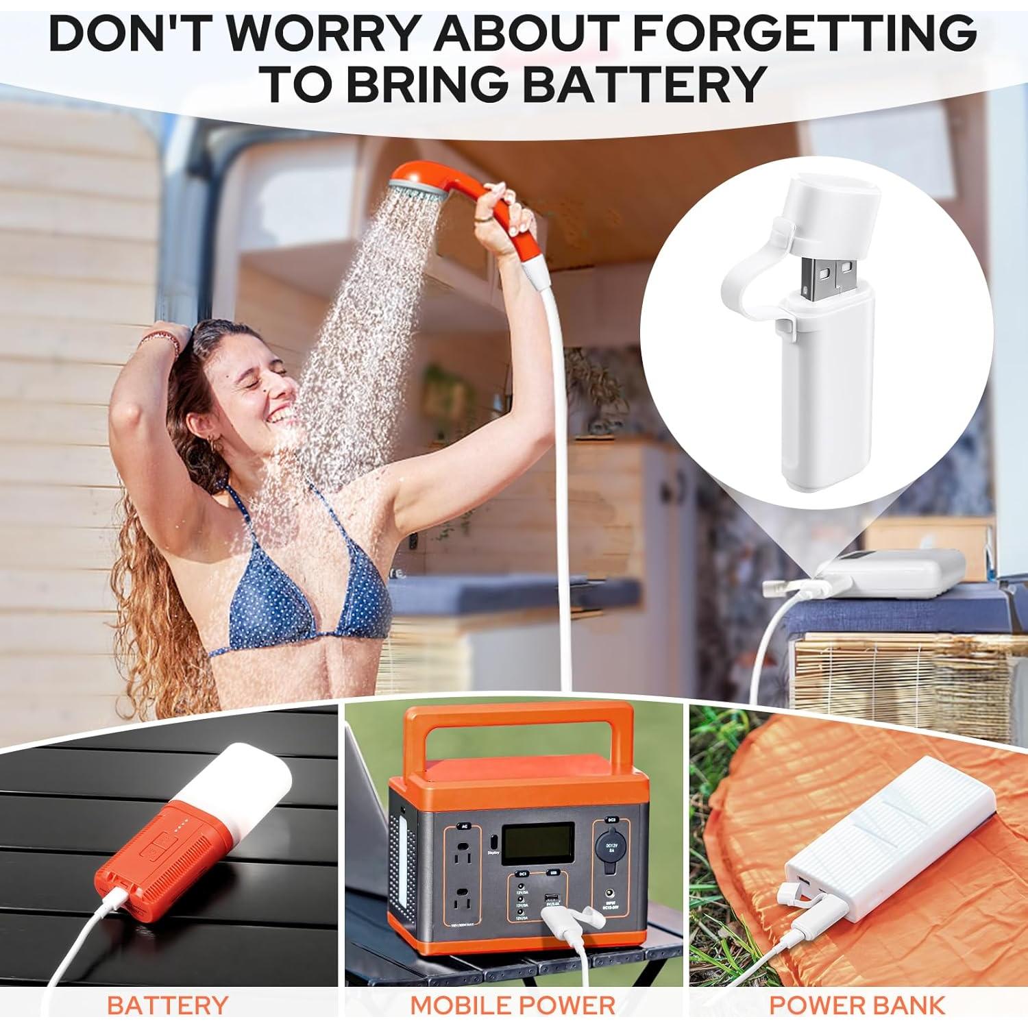 Ducha Portátil KEDSUM 4400mAh con Luz LED y USB C