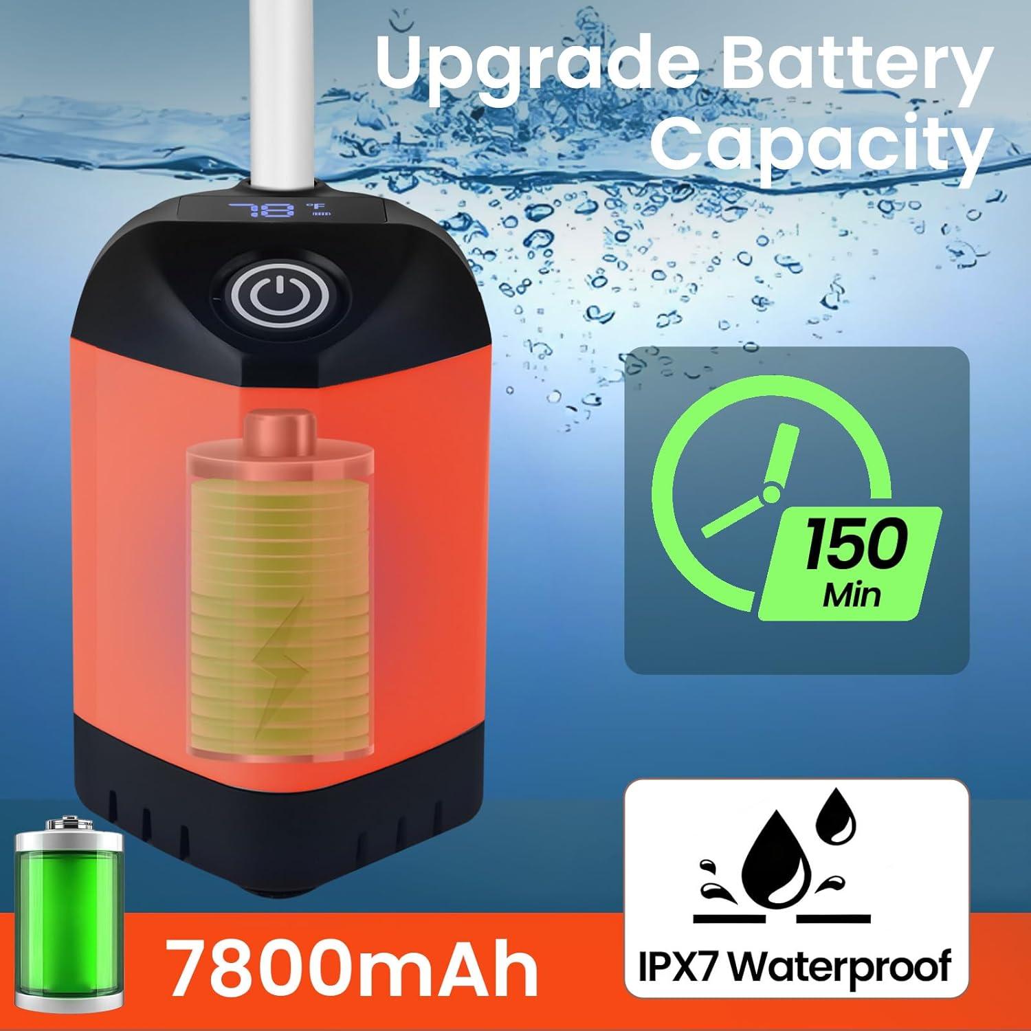 Ducha de Camping Portátil MarvinnanSlyke 2000W 7800mAh LED