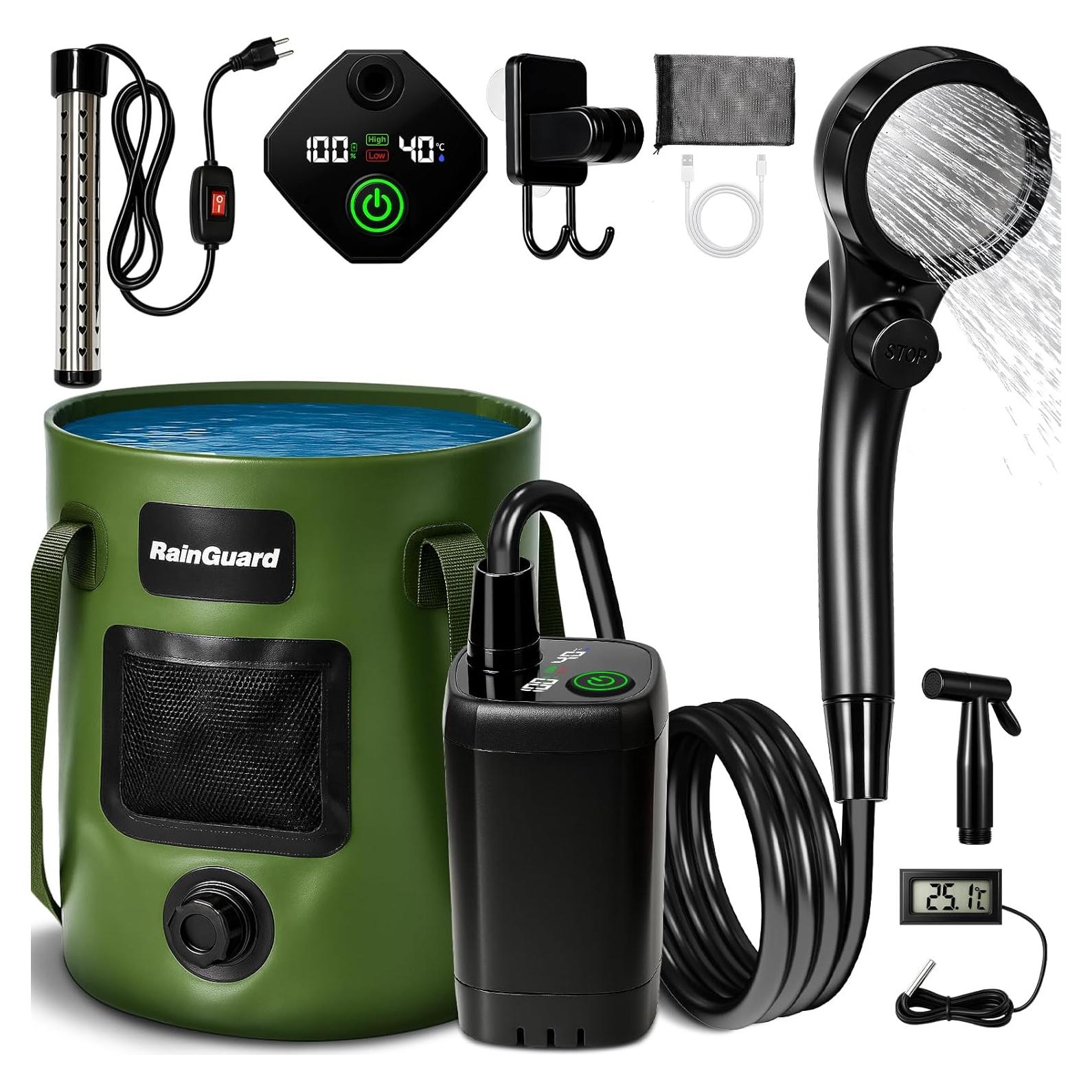 Ducha Portátil Zappyway con Calentador y Cubo 25L