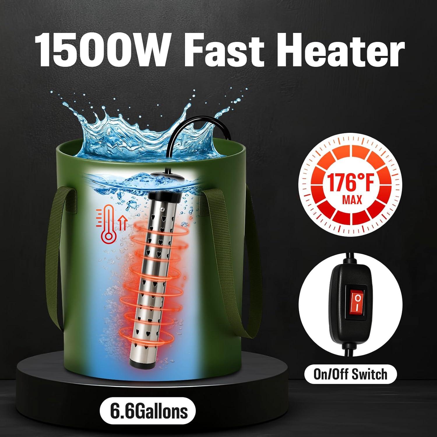 Ducha Portátil Zappyway con Calentador y Cubo 25L