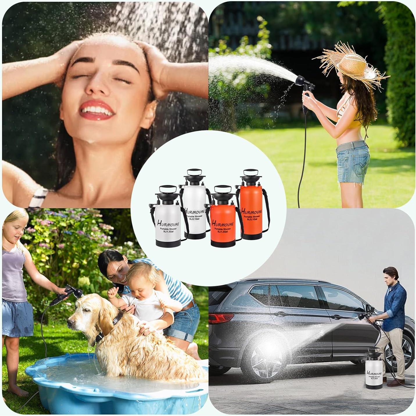 Ducha Portátil Hurmovae 8L Naranja - 10 Modos de Rocío