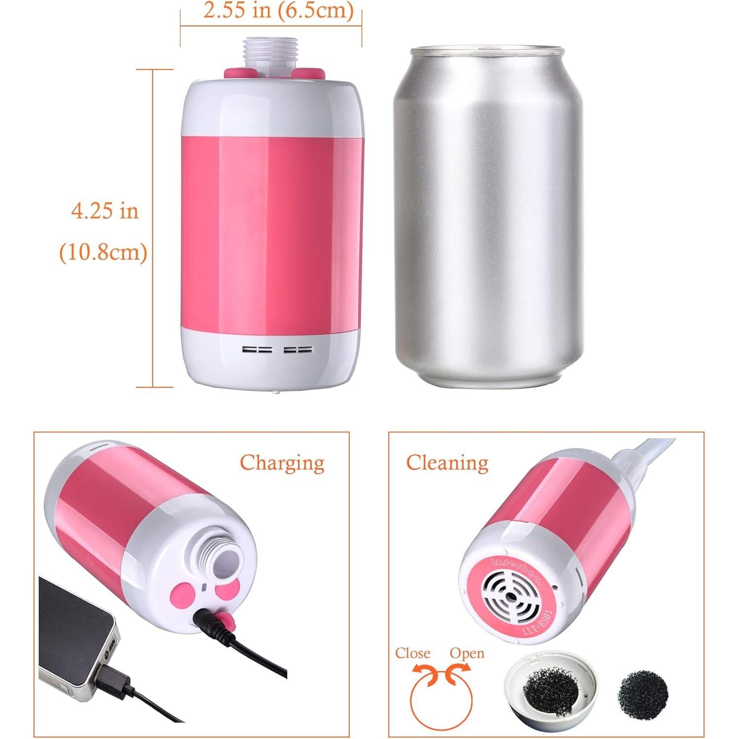 Ducha Portátil Martillo de Hierro Rosa 4800mAh para Camping