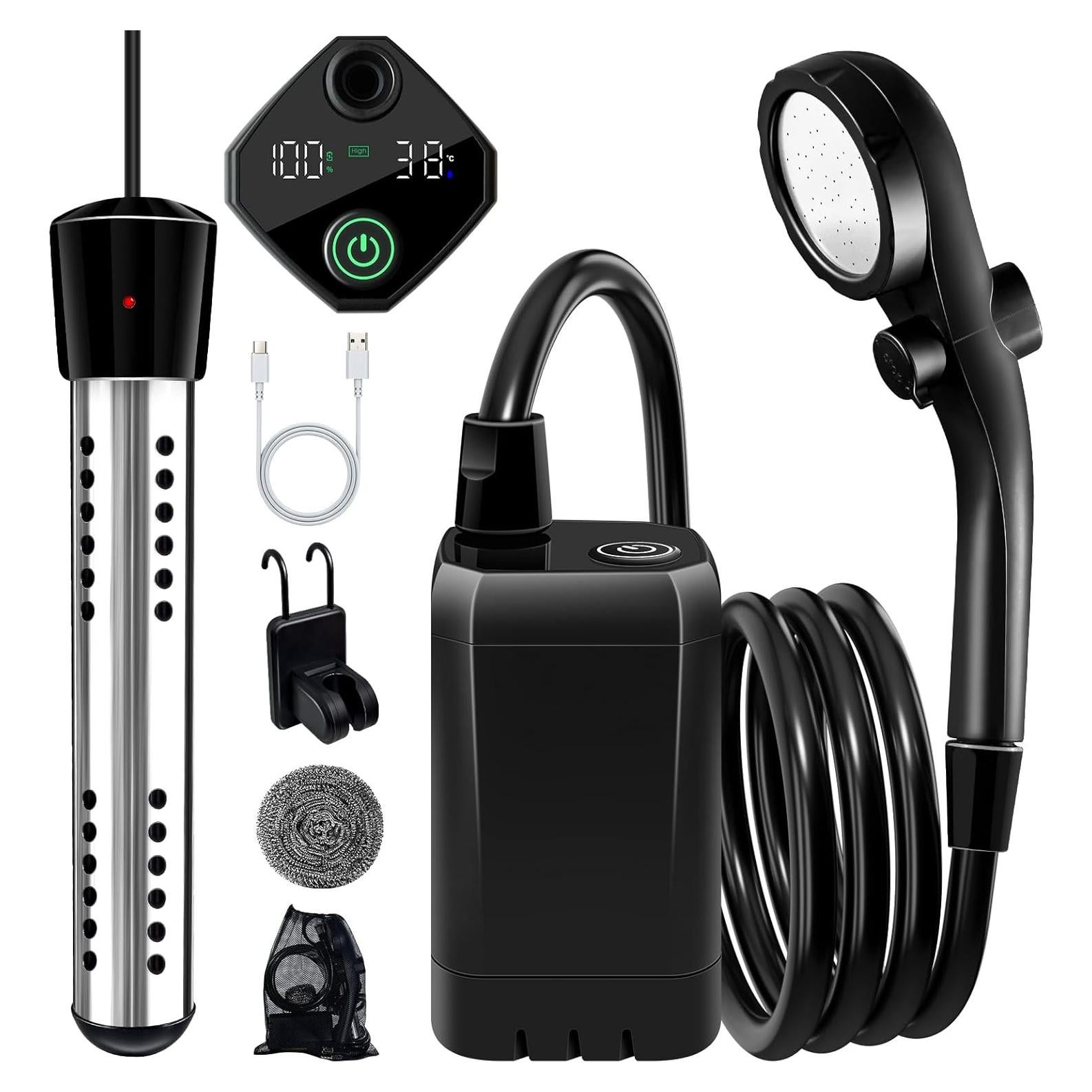 Ducha Portátil LanBlu HT2000W con Calentador 2000W para Camping