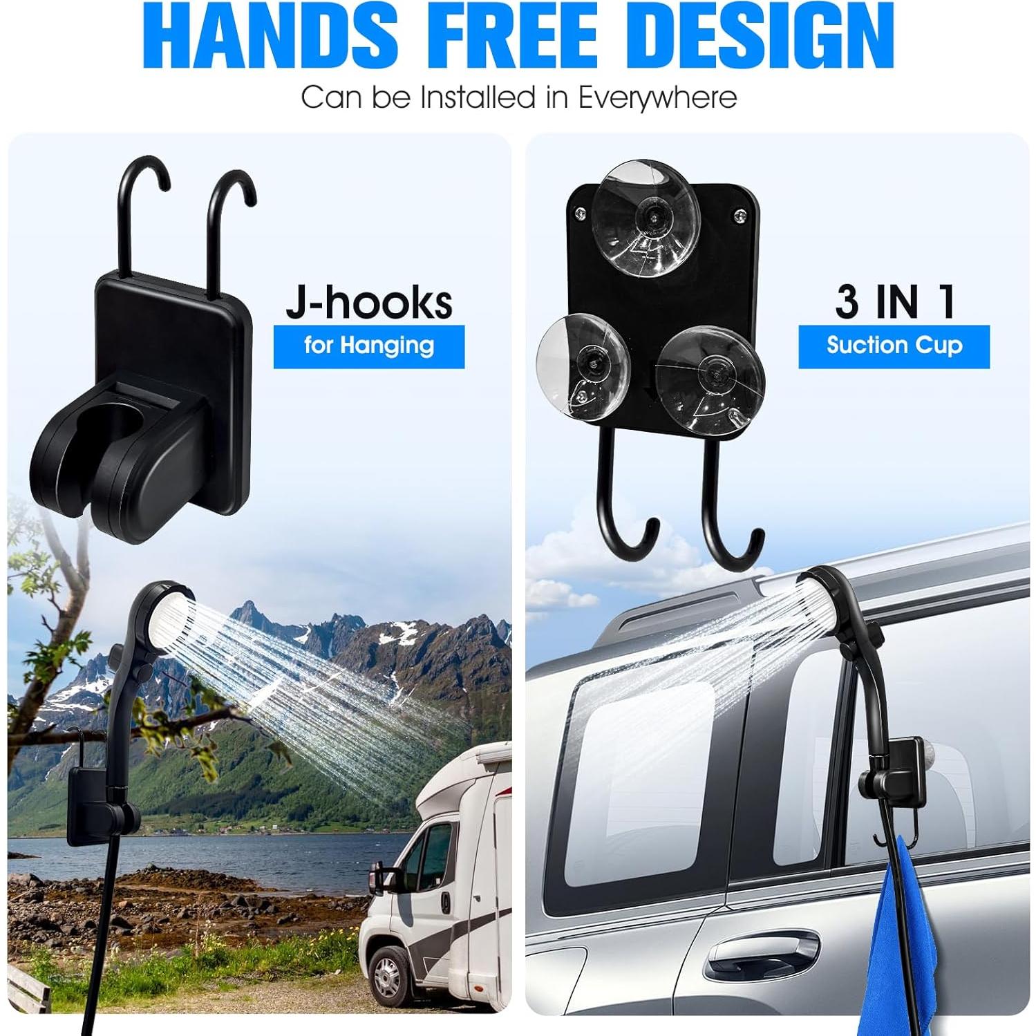 Ducha Portátil LanBlu HT2000W con Calentador 2000W para Camping