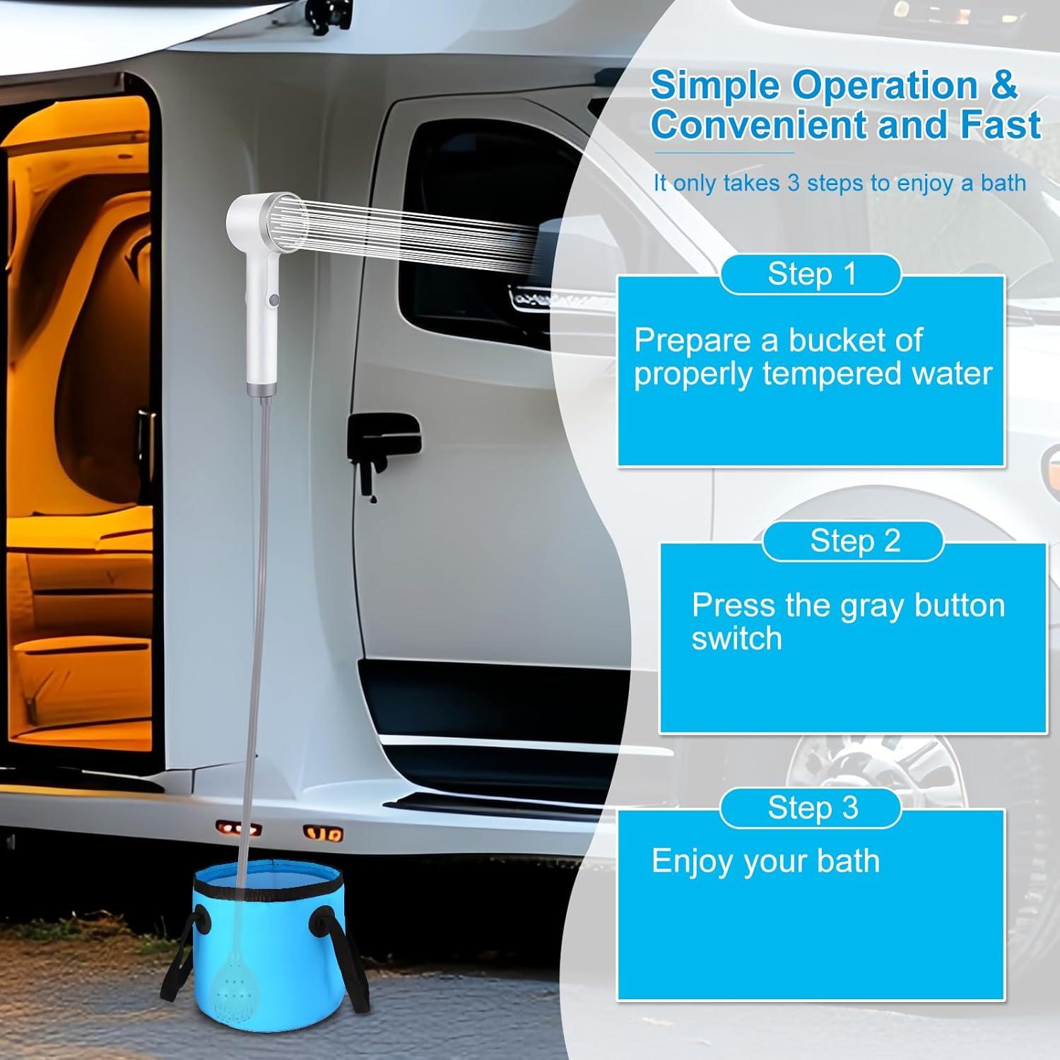 Ducha Portátil Ecumavin con Bomba Recargable 2600mAh