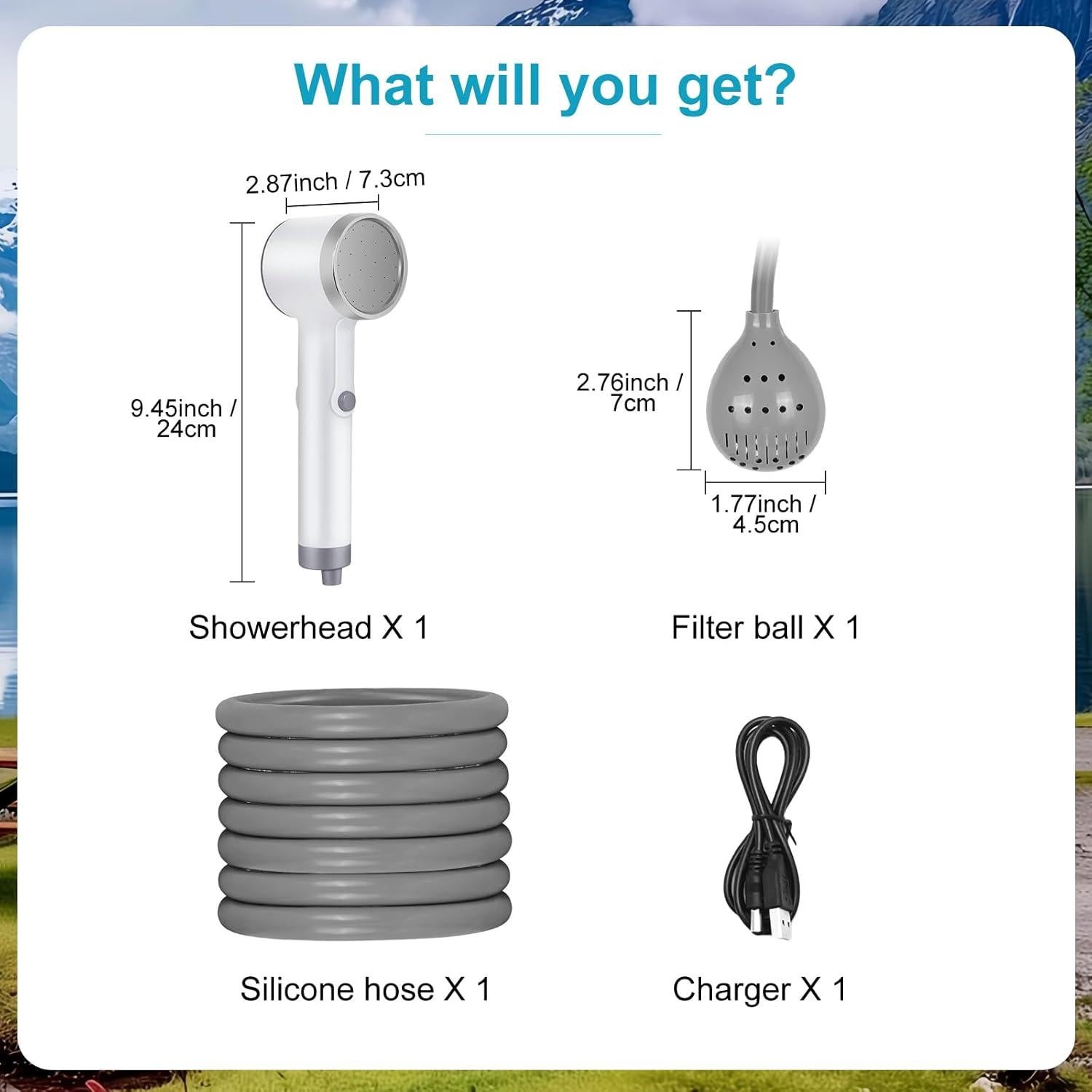 Ducha Portátil Ecumavin con Bomba Recargable 2600mAh