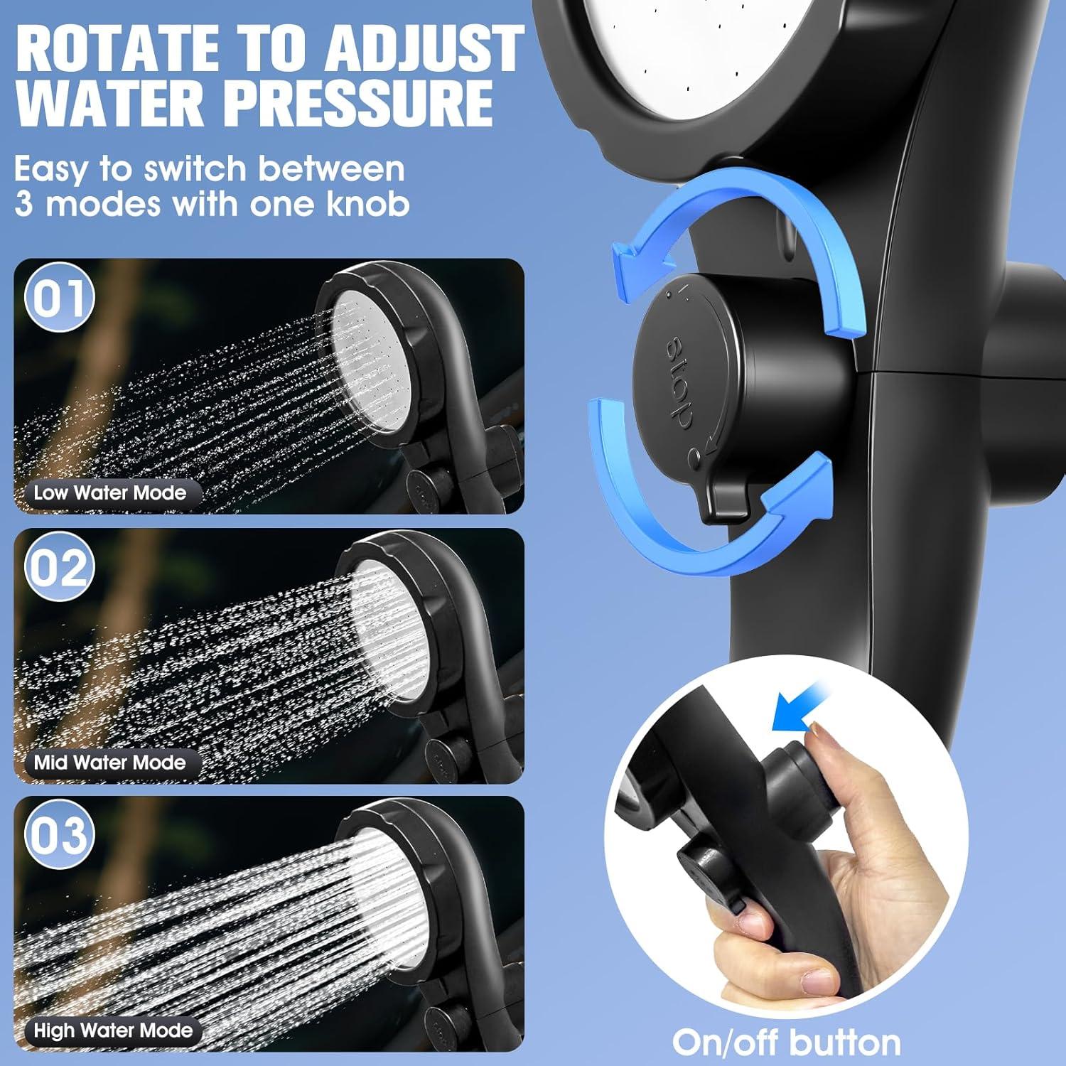 Ducha Portátil FizZeal con Calentador 2000W y Pantalla LED