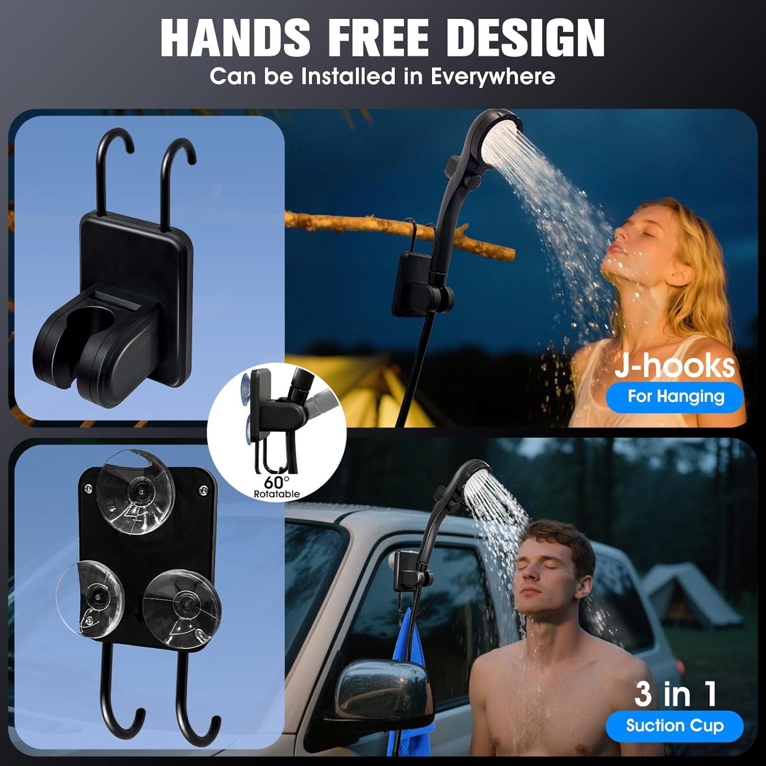 Ducha Portátil FizZeal con Calentador 2000W y Pantalla LED