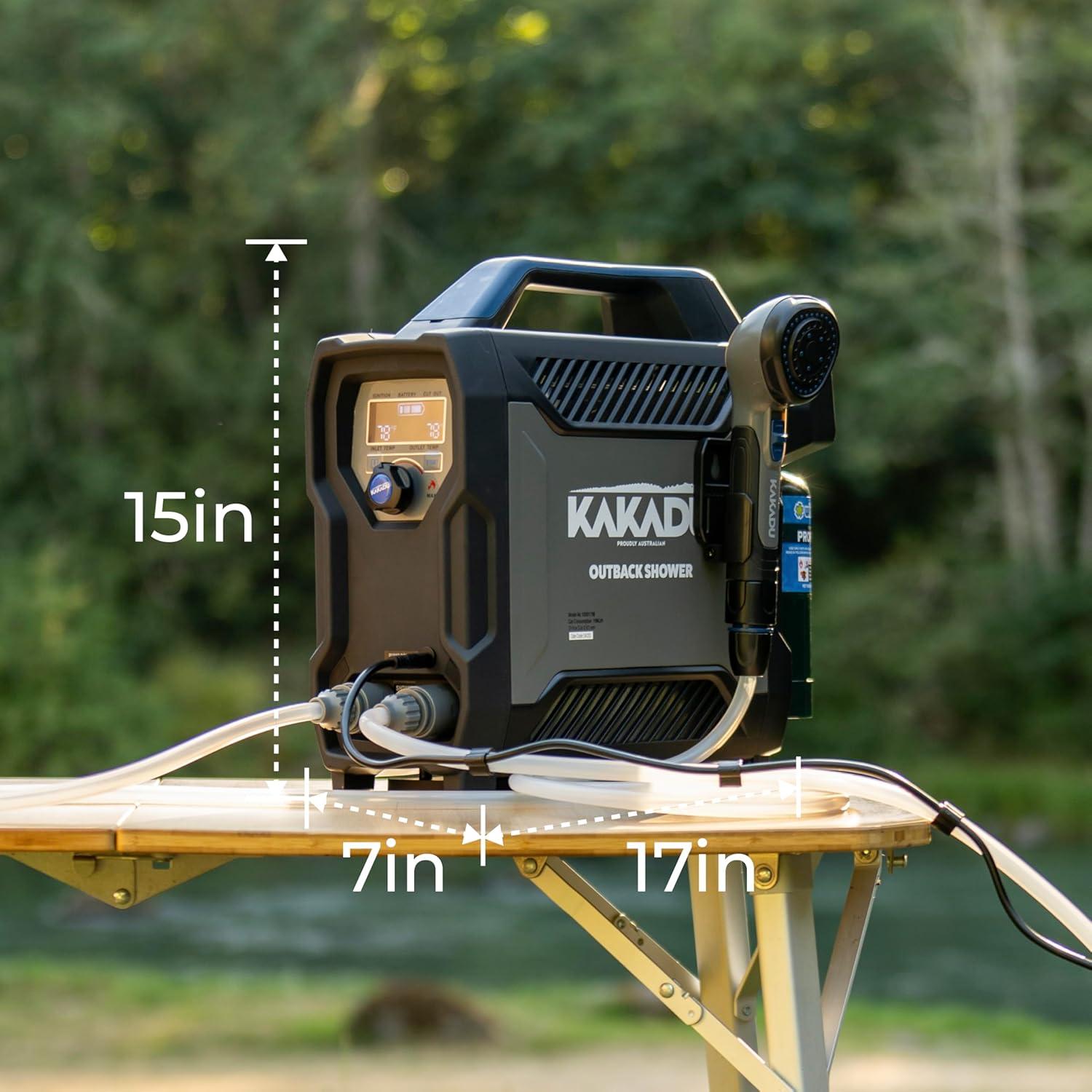 Ducha Portátil Kakadu Outback, Agua Caliente Instantánea, 7.26 kg