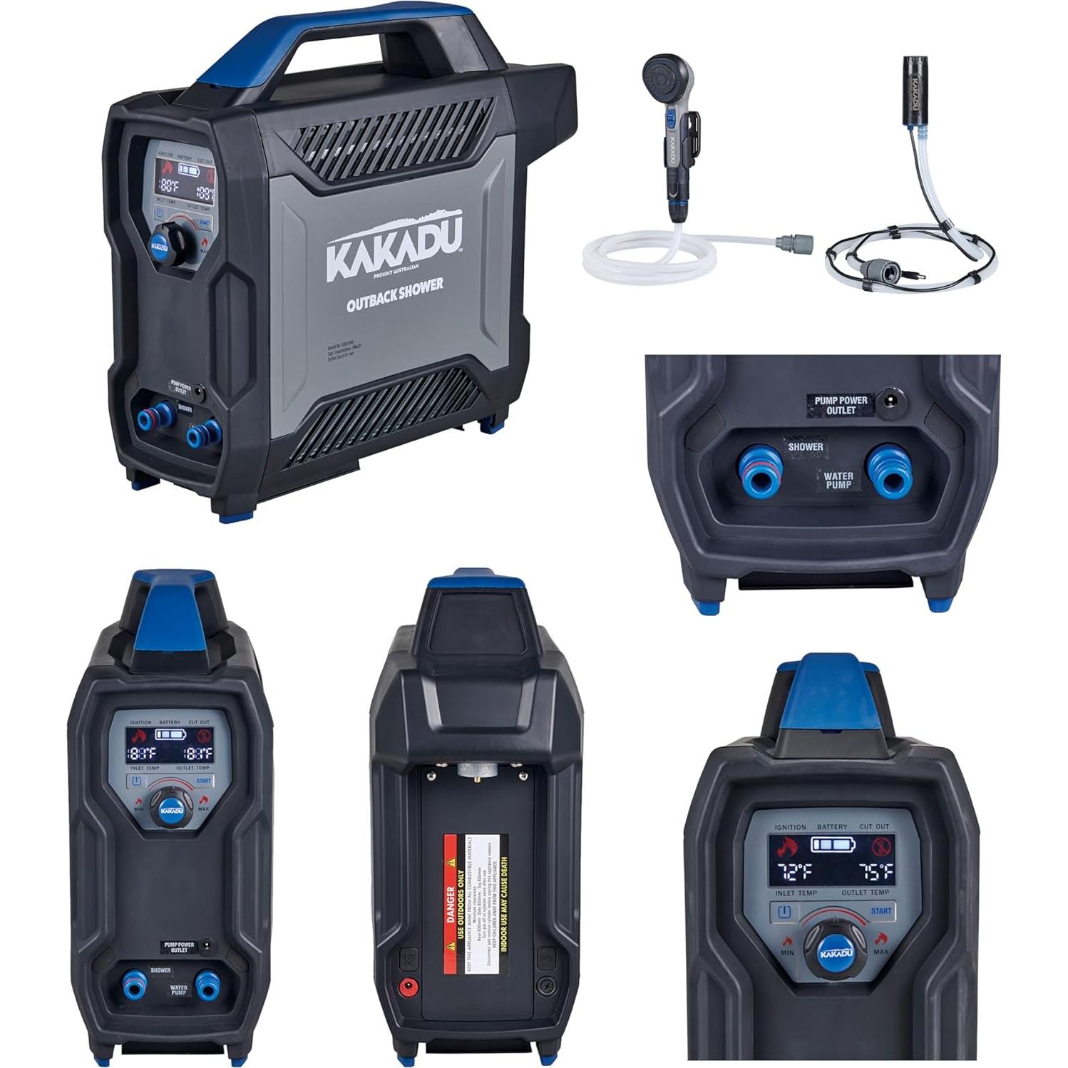 Ducha Portátil Kakadu Outback, Agua Caliente Instantánea, 7.26 kg