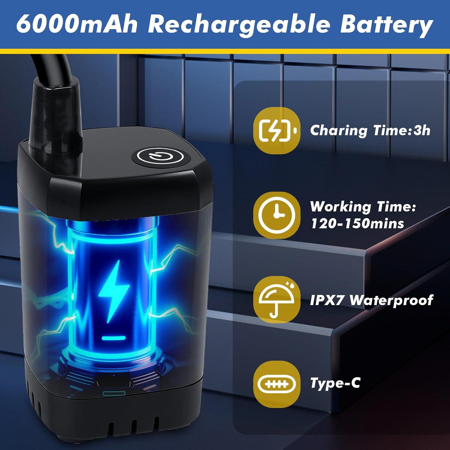 Ducha Portátil Fohil 6000mAh con Pantalla LED y 4 Modos