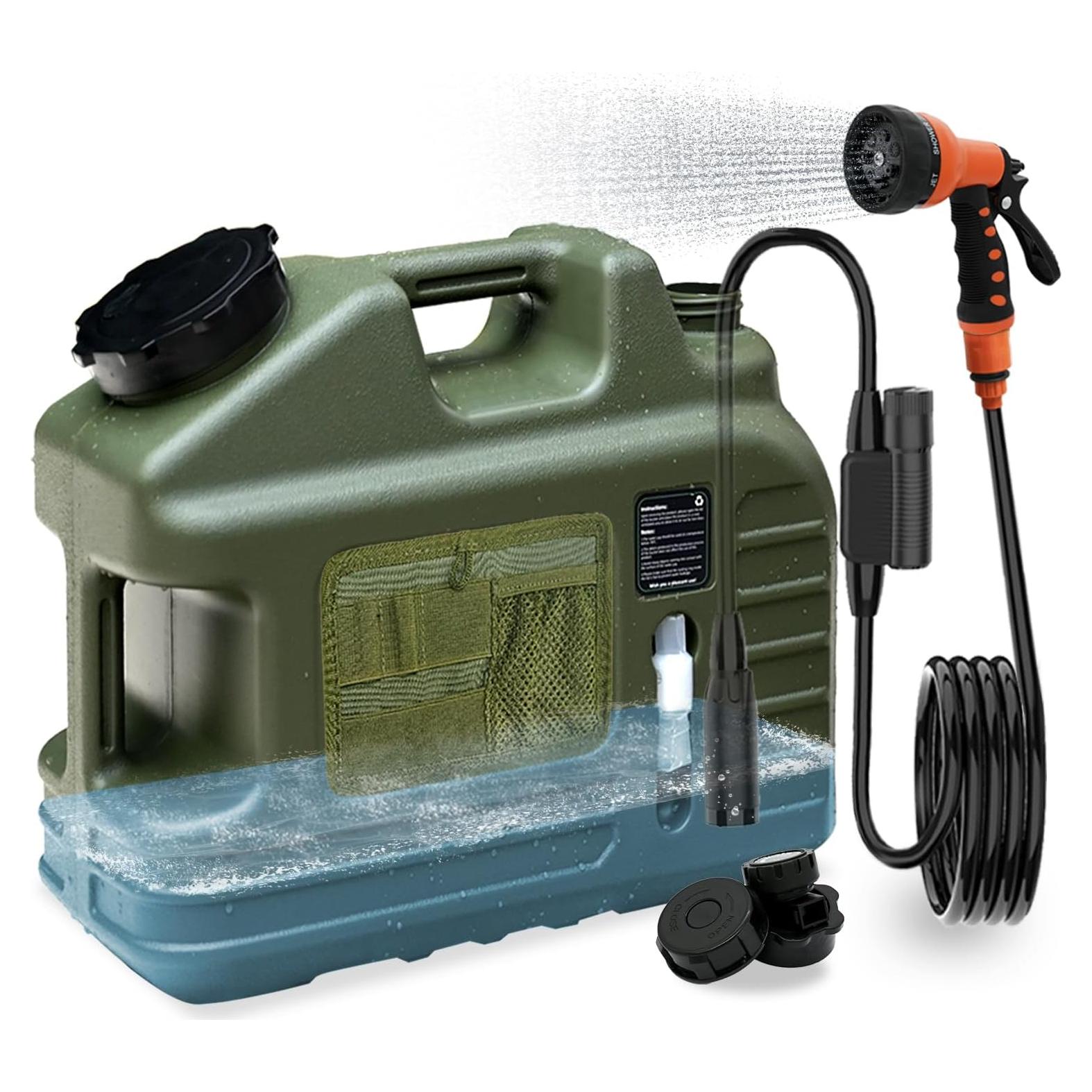 Ducha de Camping Portátil RedJuslink 5 Galones 18L Bomba Eléctrica