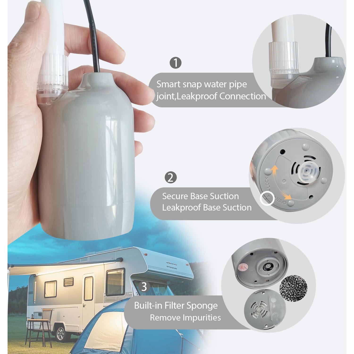 Ducha portátil Iron Hammer 12V alta presión USB-C camping