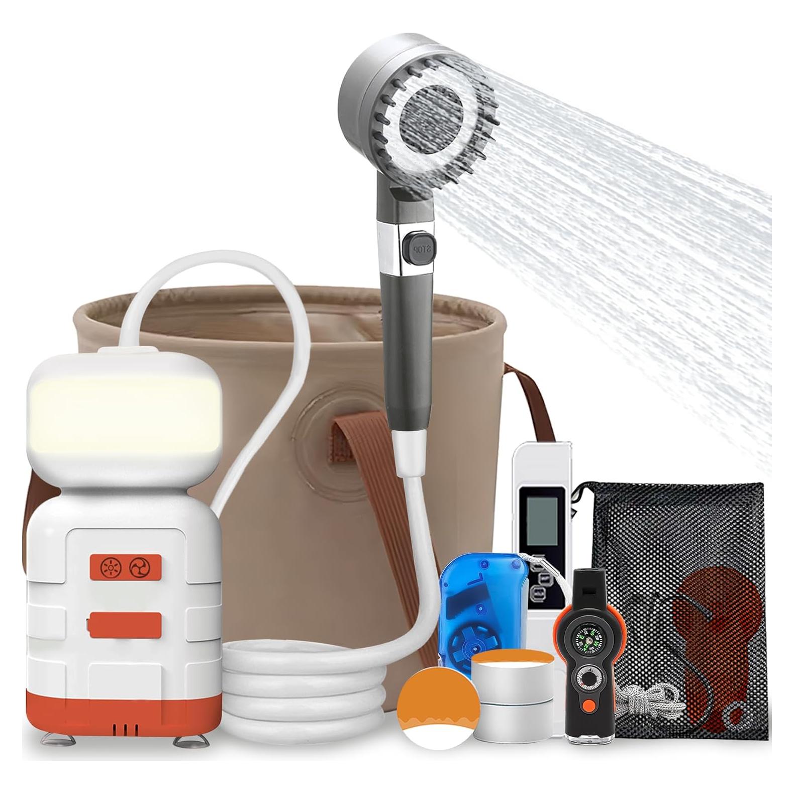 Kit de Ducha Portátil Luzsuave LY-C-US-0421 con LED y 20L