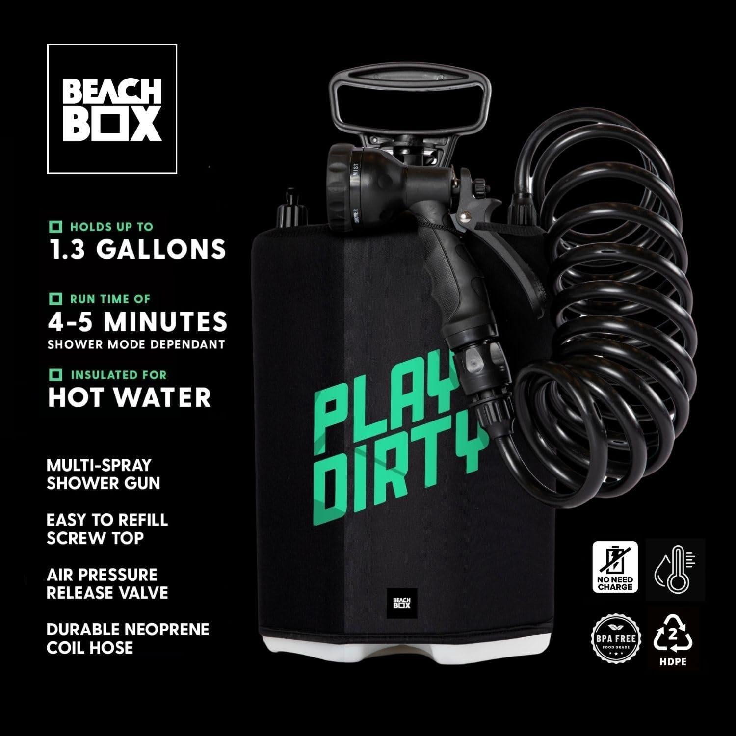 Tanque de Ducha Portátil BeachBox 4.9L - Agua Caliente y Fría