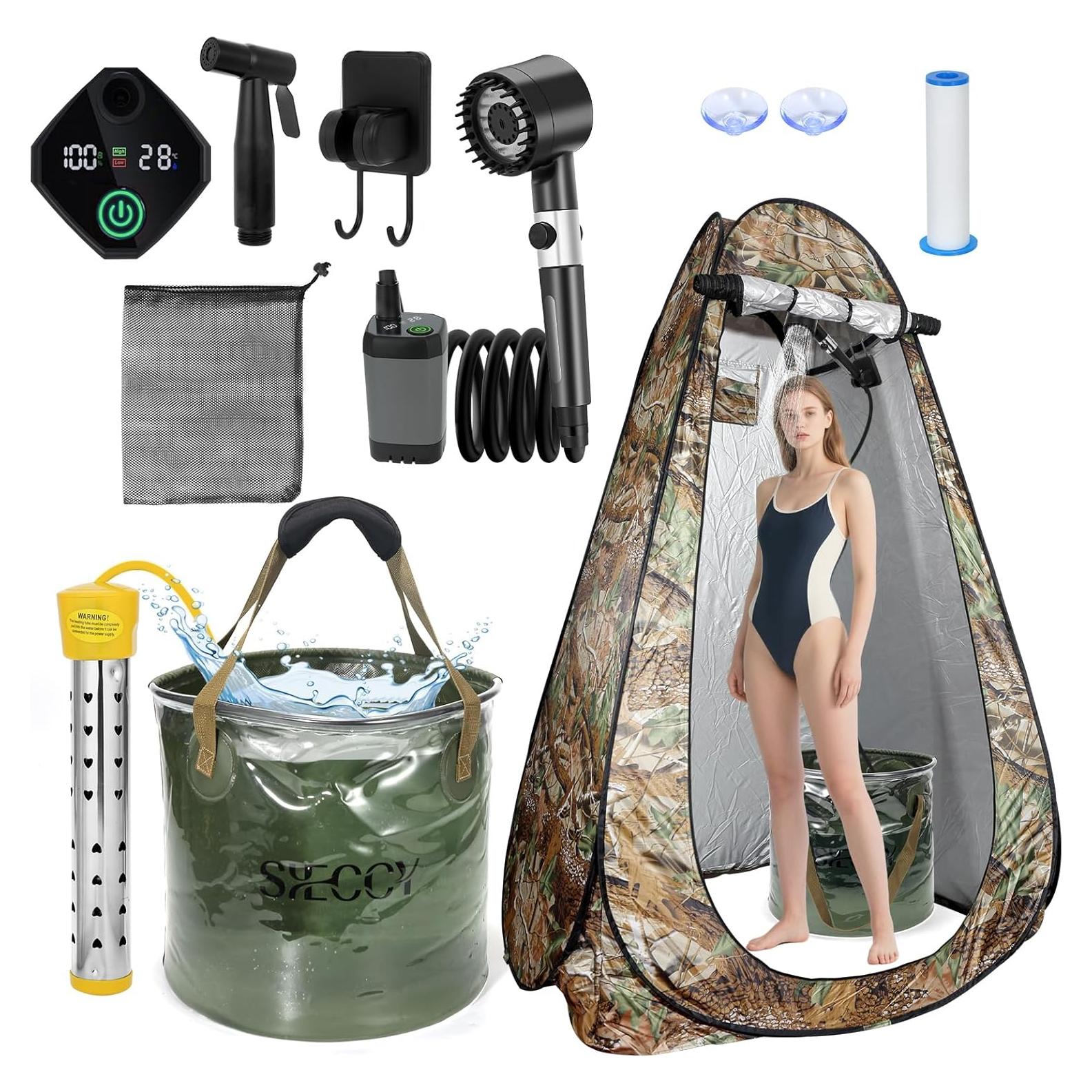 Ducha Portátil SYECCY con Calentador 1500W y Carpa 25L