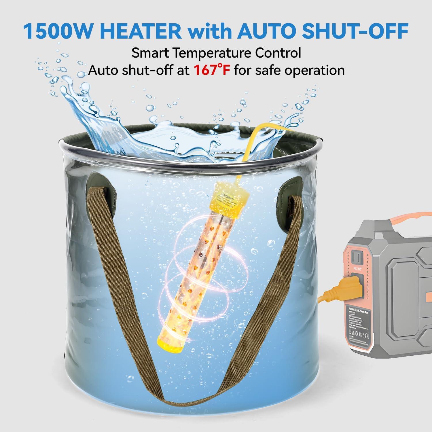 Ducha Portátil SYECCY con Calentador 1500W y Carpa 25L