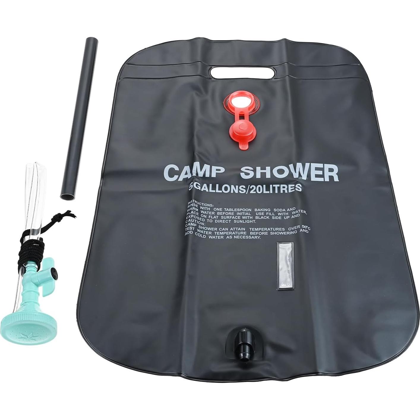 Bolsa de Ducha Solar MUXSAM 20L con Manguera y Cabezal Ajustable