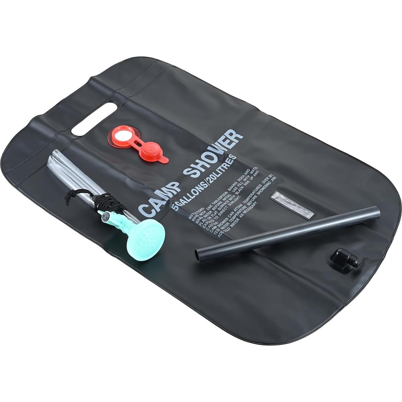 Bolsa de Ducha Solar MUXSAM 20L con Manguera y Cabezal Ajustable