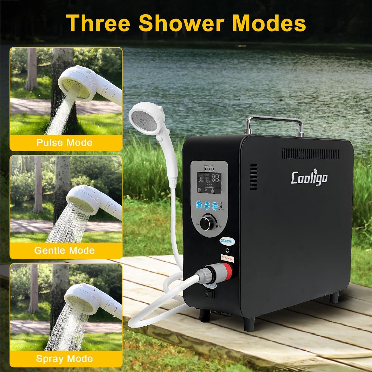 Calentador de Agua Portátil COOLIGO 40,900 BTU Ducha Camping