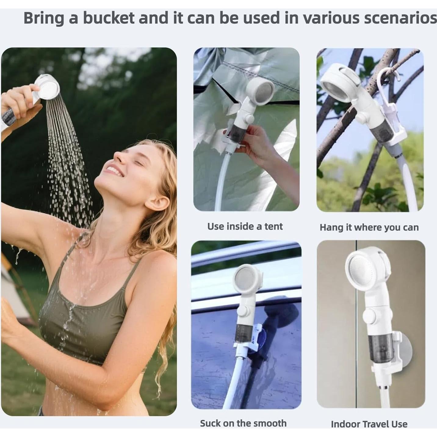 Ducha Portátil Silanit para Camping 4000mAh 3 Modos de Rocío