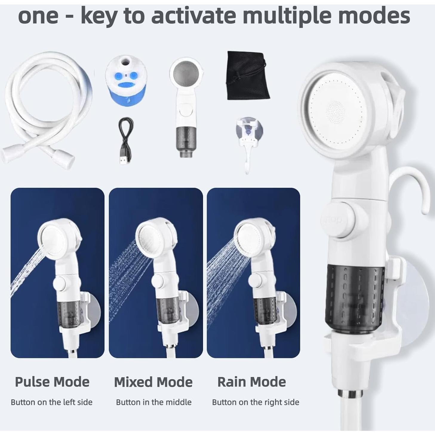 Ducha Portátil Silanit para Camping 4000mAh 3 Modos de Rocío