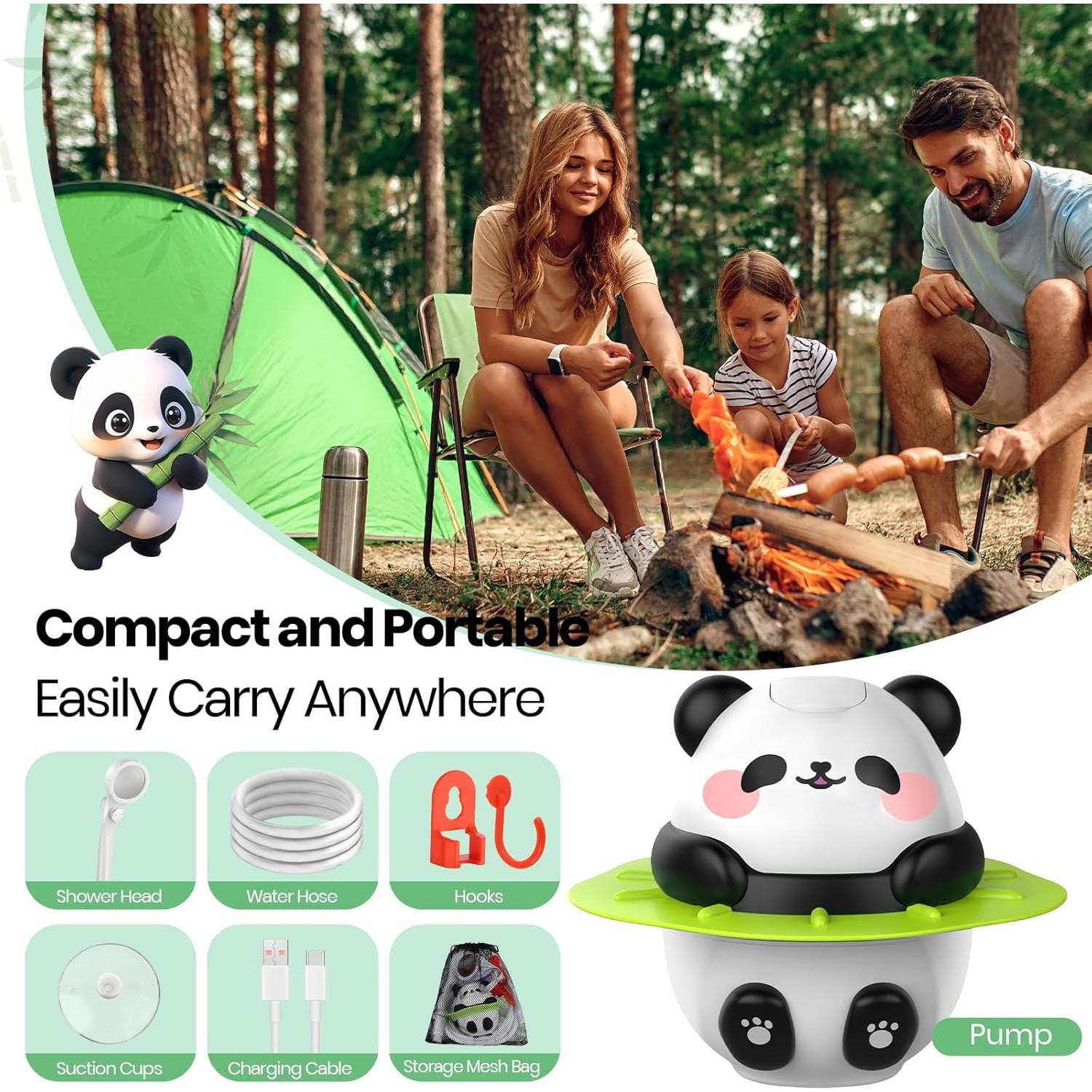 Ducha Portátil Barong Yekhna Camping 10500mAh IPX7 3 Modos