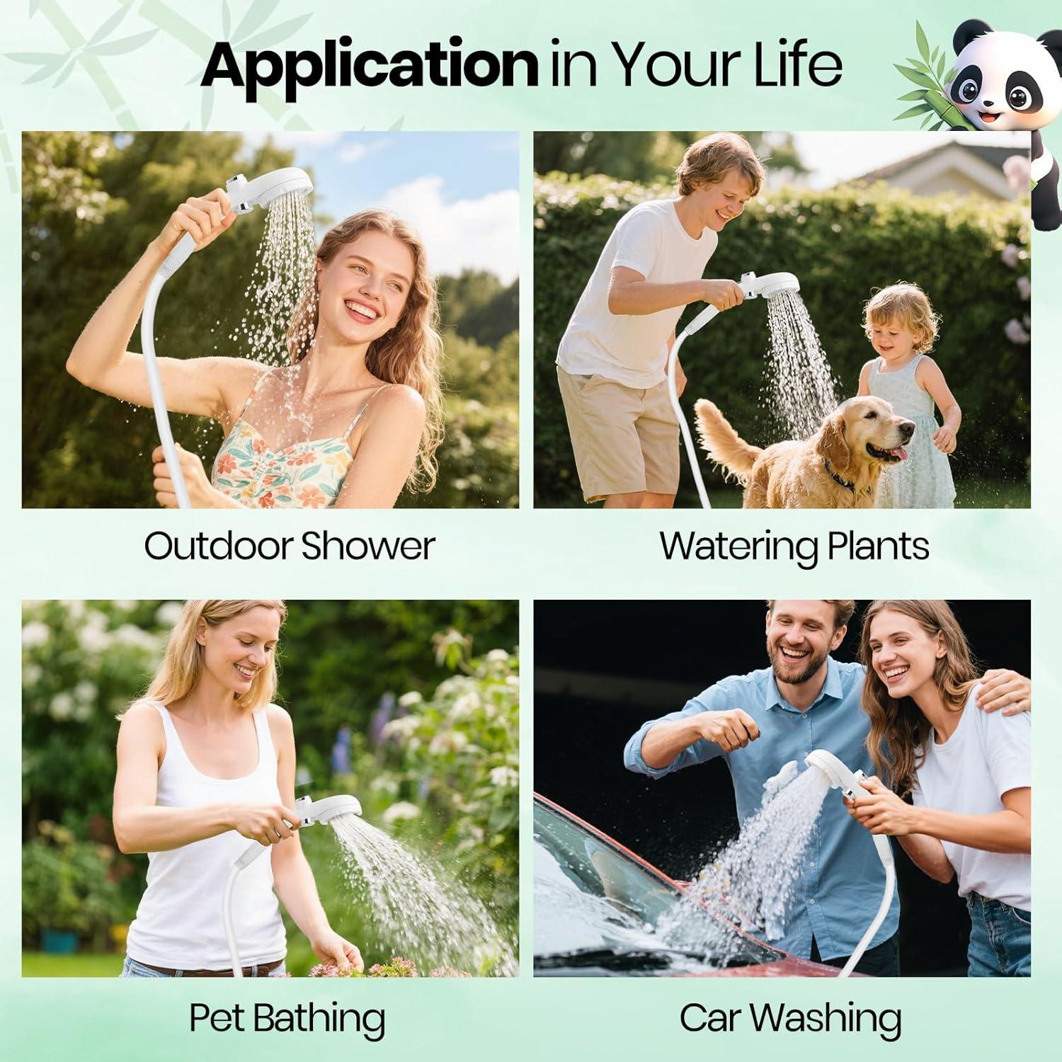 Ducha Portátil Barong Yekhna Camping 10500mAh IPX7 3 Modos